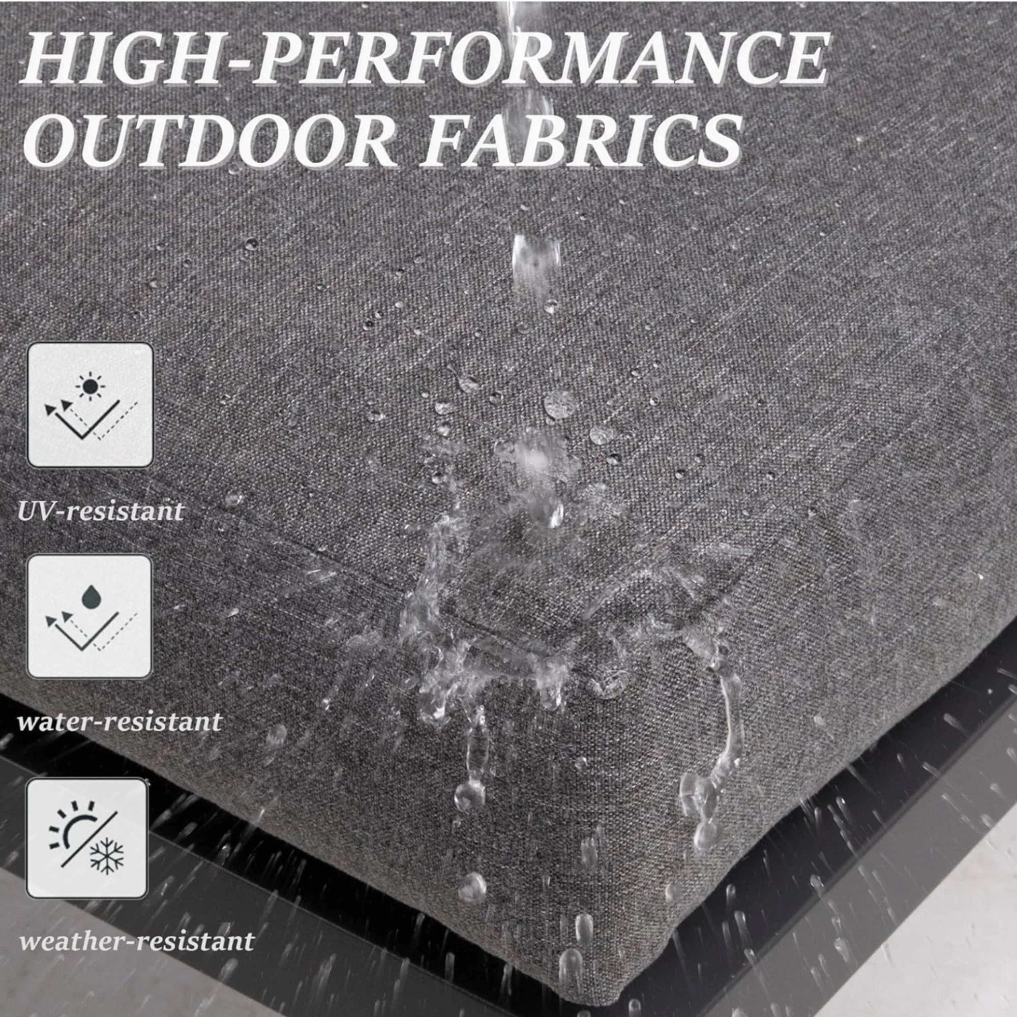 Patio All-Weather Ottomans With Thick Cushions (Set of 2) - Image 5