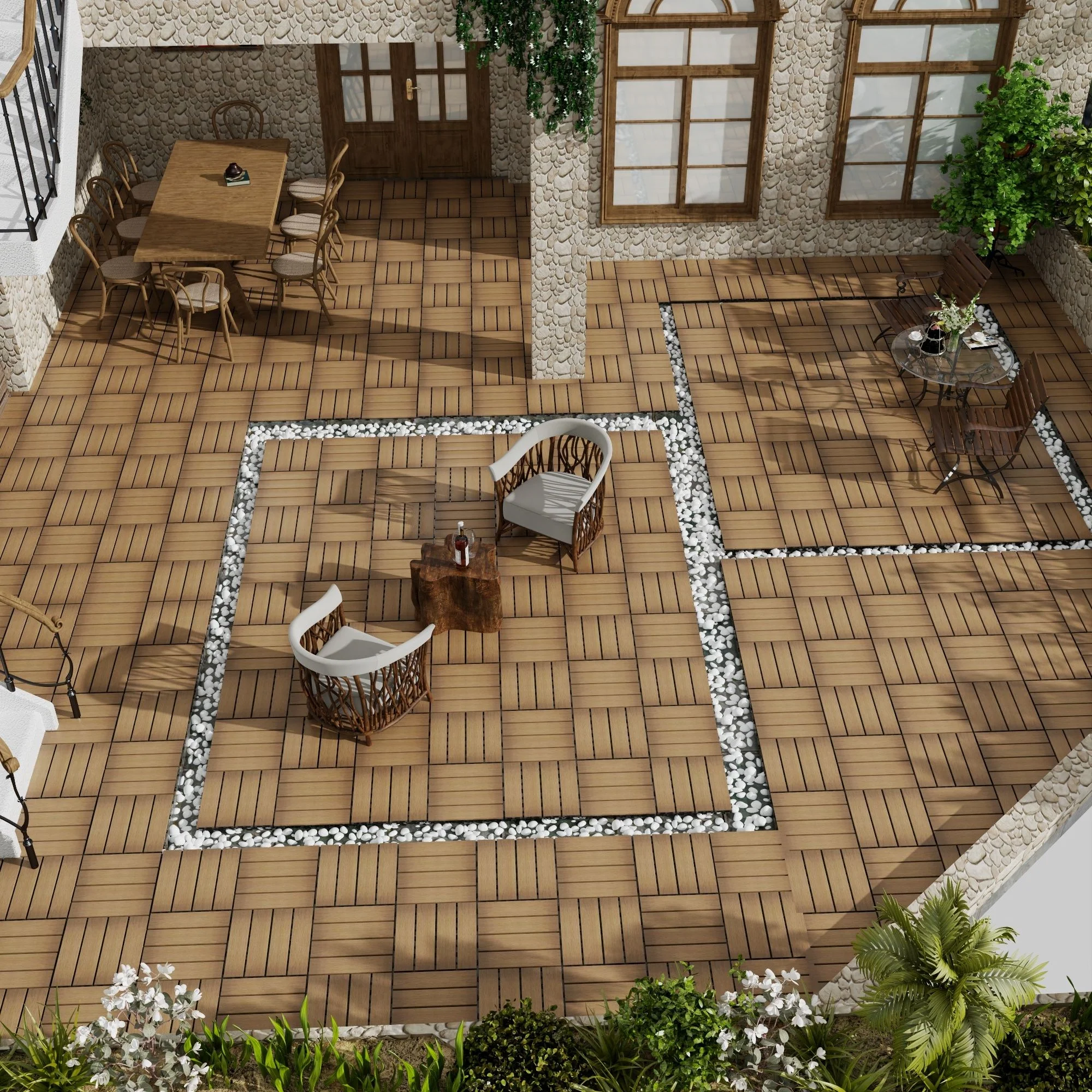 Patio Deck Tiles, Pack Of 22 - Image 11