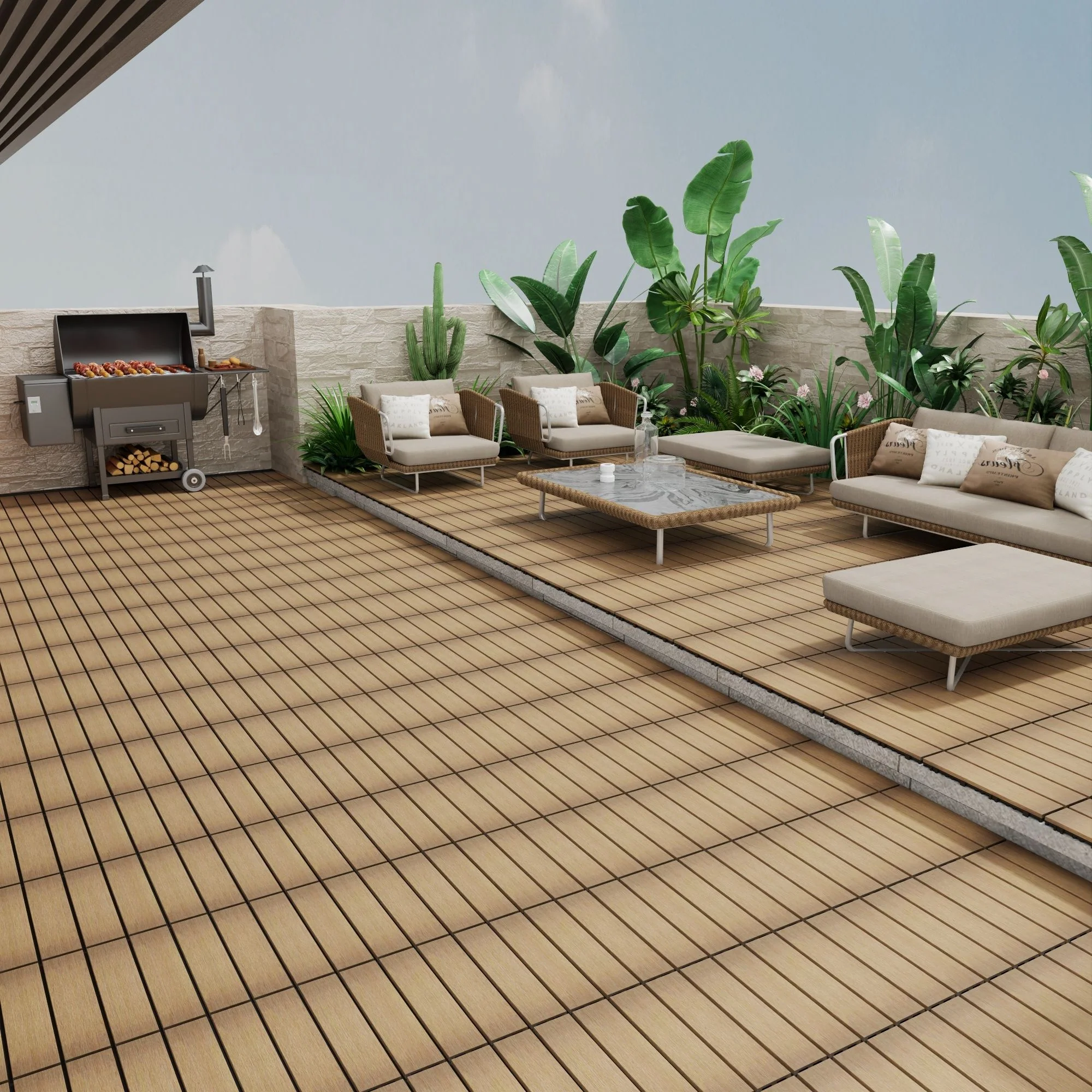 Patio Deck Tiles, Pack Of 22 - Image 13