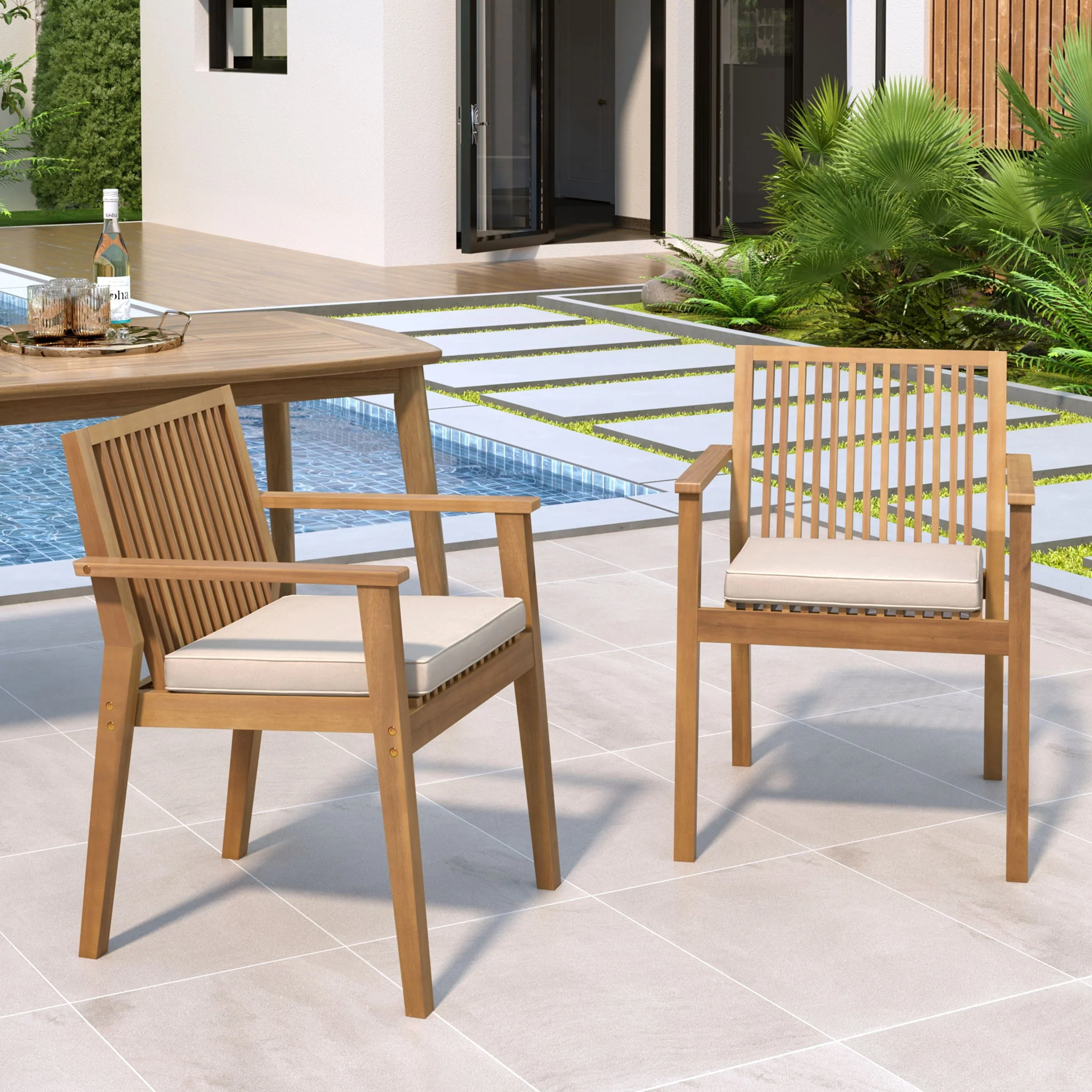 Patio Dining Chair, Comfortable Waterproof Seating (Set of 2) - Image 5