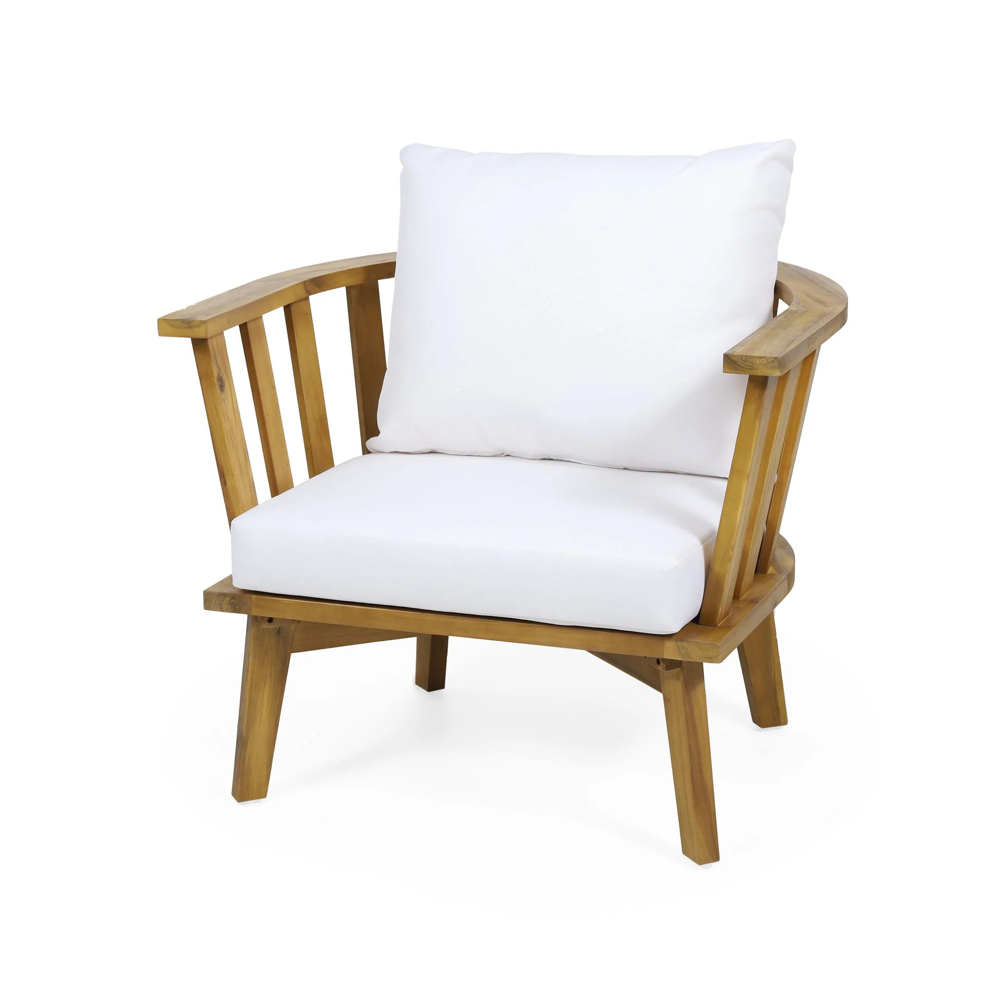 Patio Furniture Set, Outdoor Acacia Wood Patio Club Chair With Table - Image 4