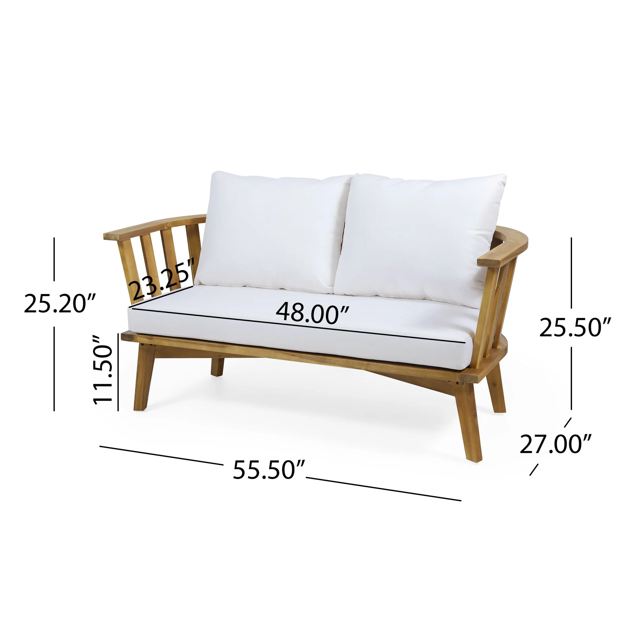 Patio Furniture Set, Outdoor Acacia Wood Patio Club Chair With Table - Image 5