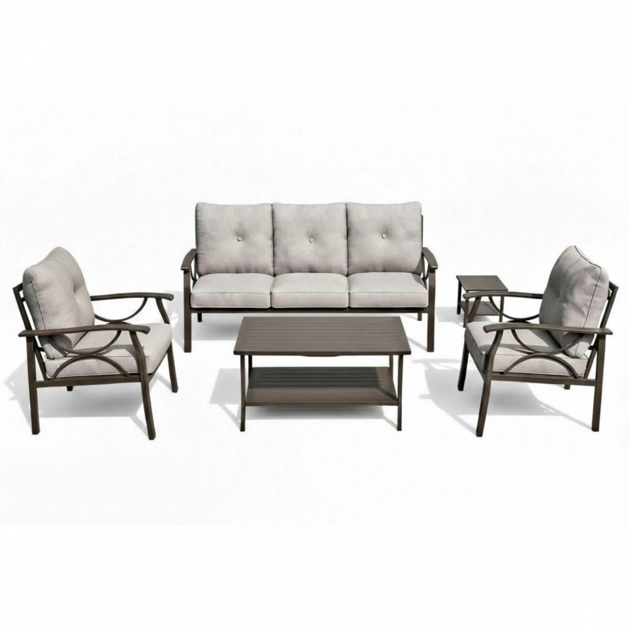 Patio Furniture Set With Coffee Table And Cushions For Backyard - Image 11