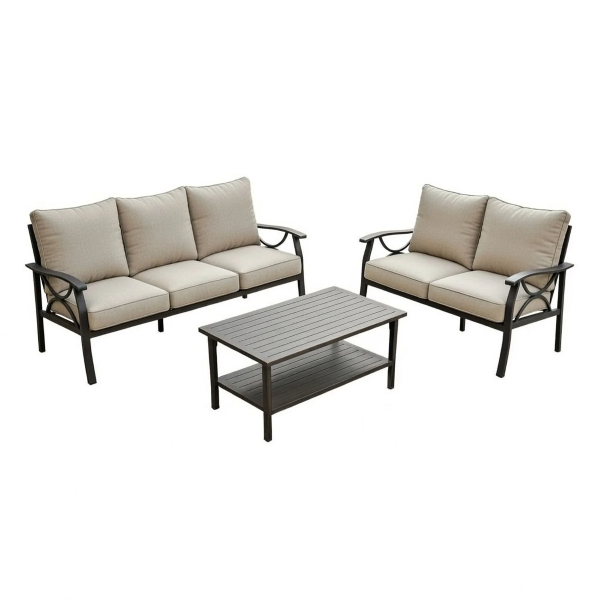 Patio Furniture Set With Coffee Table And Cushions For Backyard - Image 13