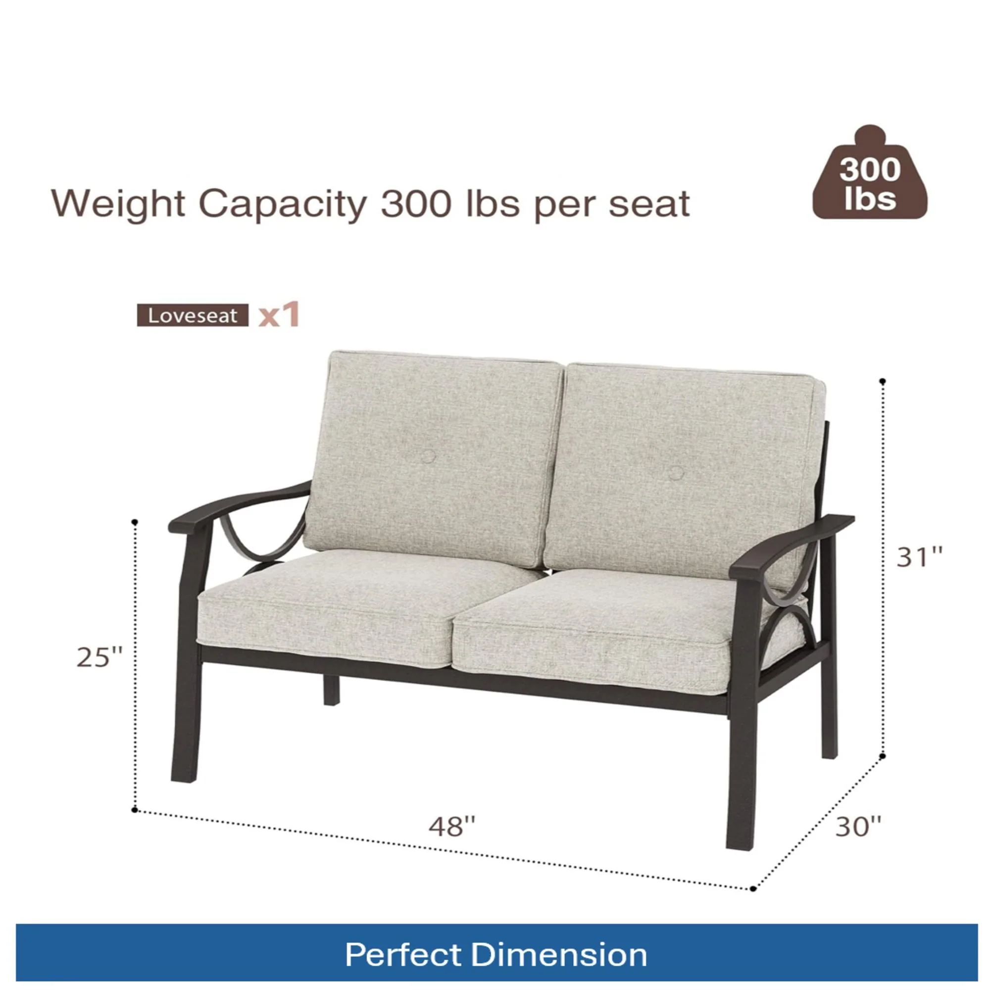 Patio Furniture Set With Coffee Table And Cushions For Backyard - Image 136