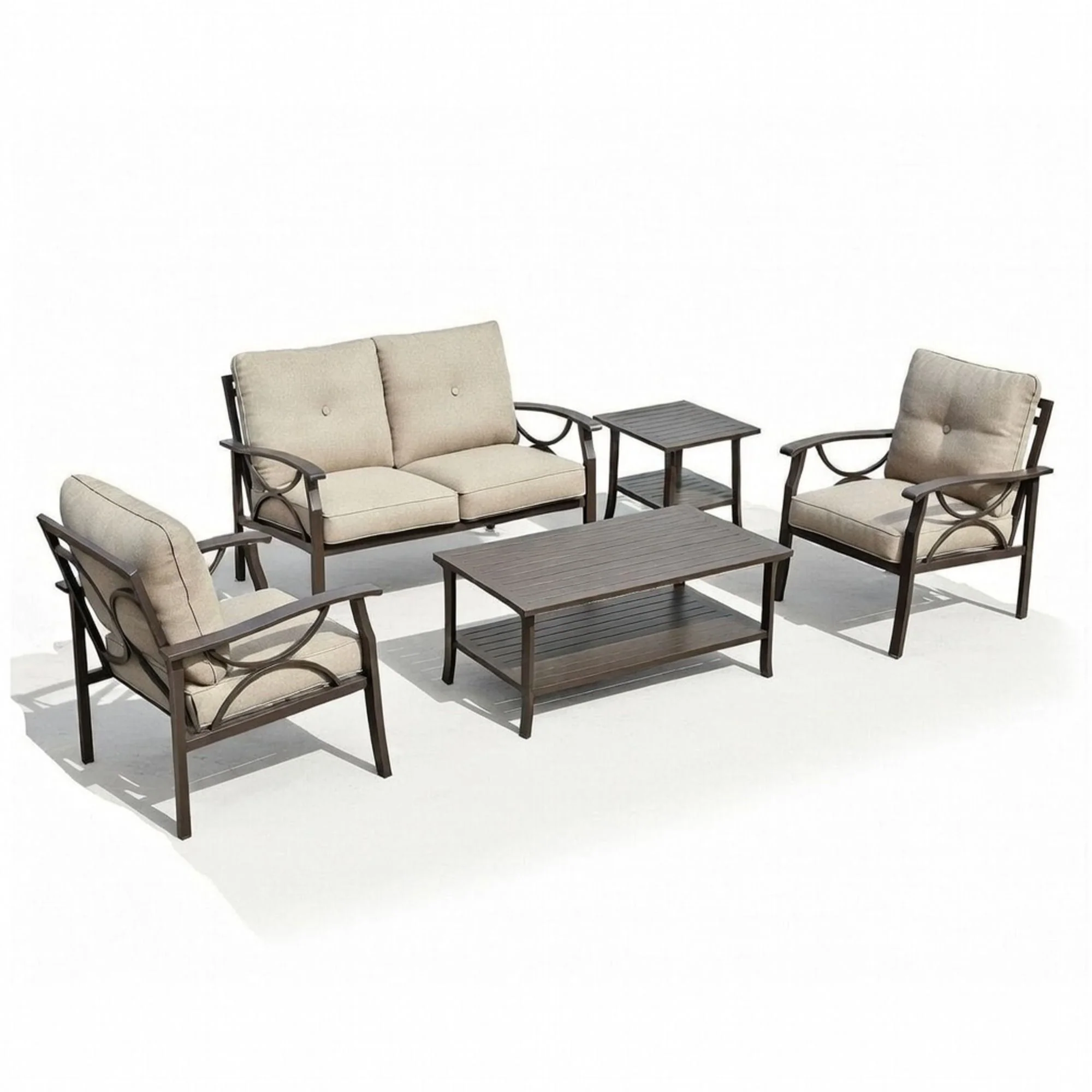 Patio Furniture Set With Coffee Table And Cushions For Backyard - Image 26