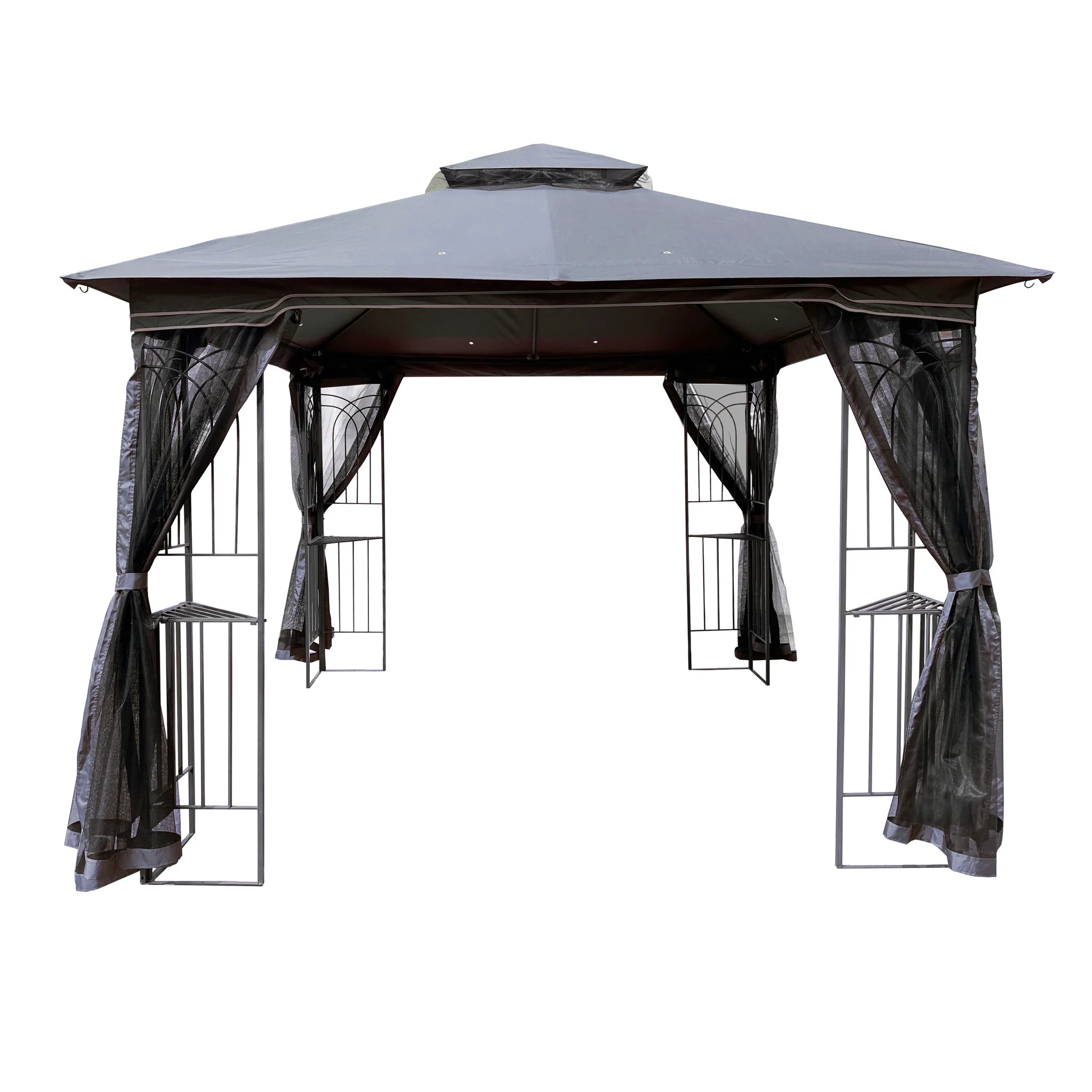 Patio Gazebo Tent With Ventilated Double Roof And Mosquito Net - Image 9