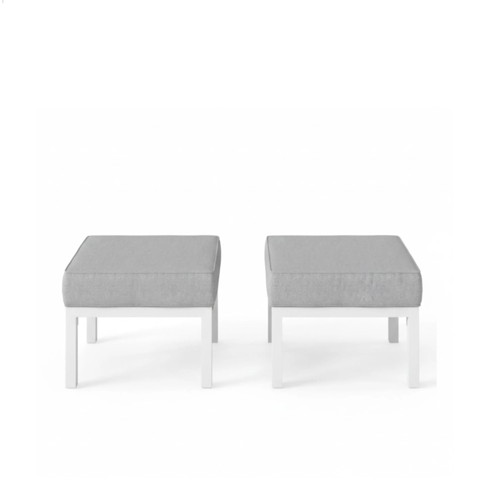 Patio Ottomans With Cushions, All-Weather Footrests (Set of 2) - Image 8