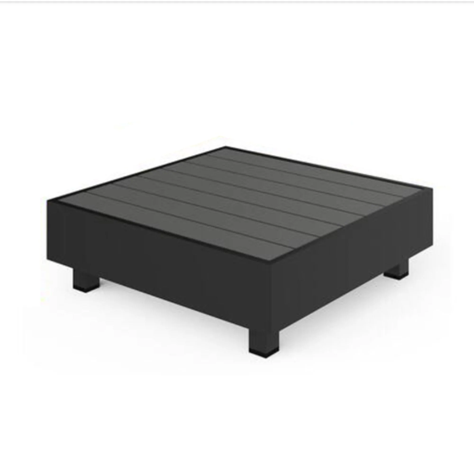 Patio Sectional Set With Modular Armless Chairs And Coffee Table - Gray - Image 6
