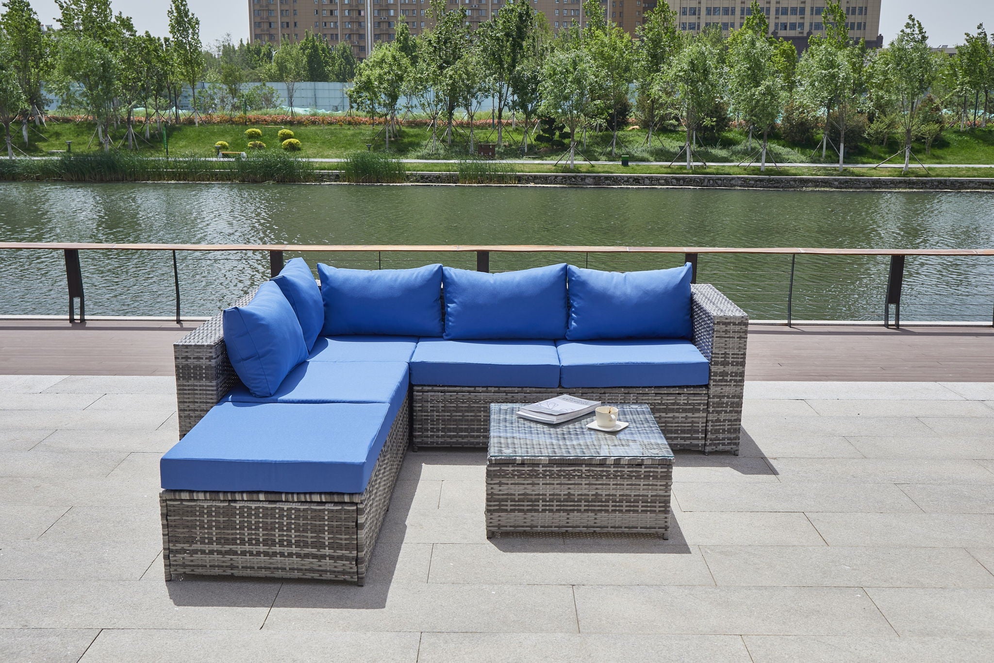 Patio Sofa With Cushions - Image 4