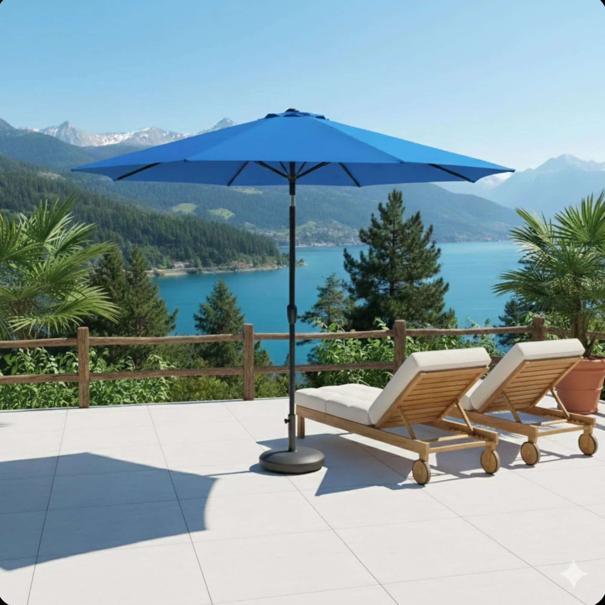 Patio Umbrella With Crank Lift And Tilt, UV-Resistant Canopy - Image 10