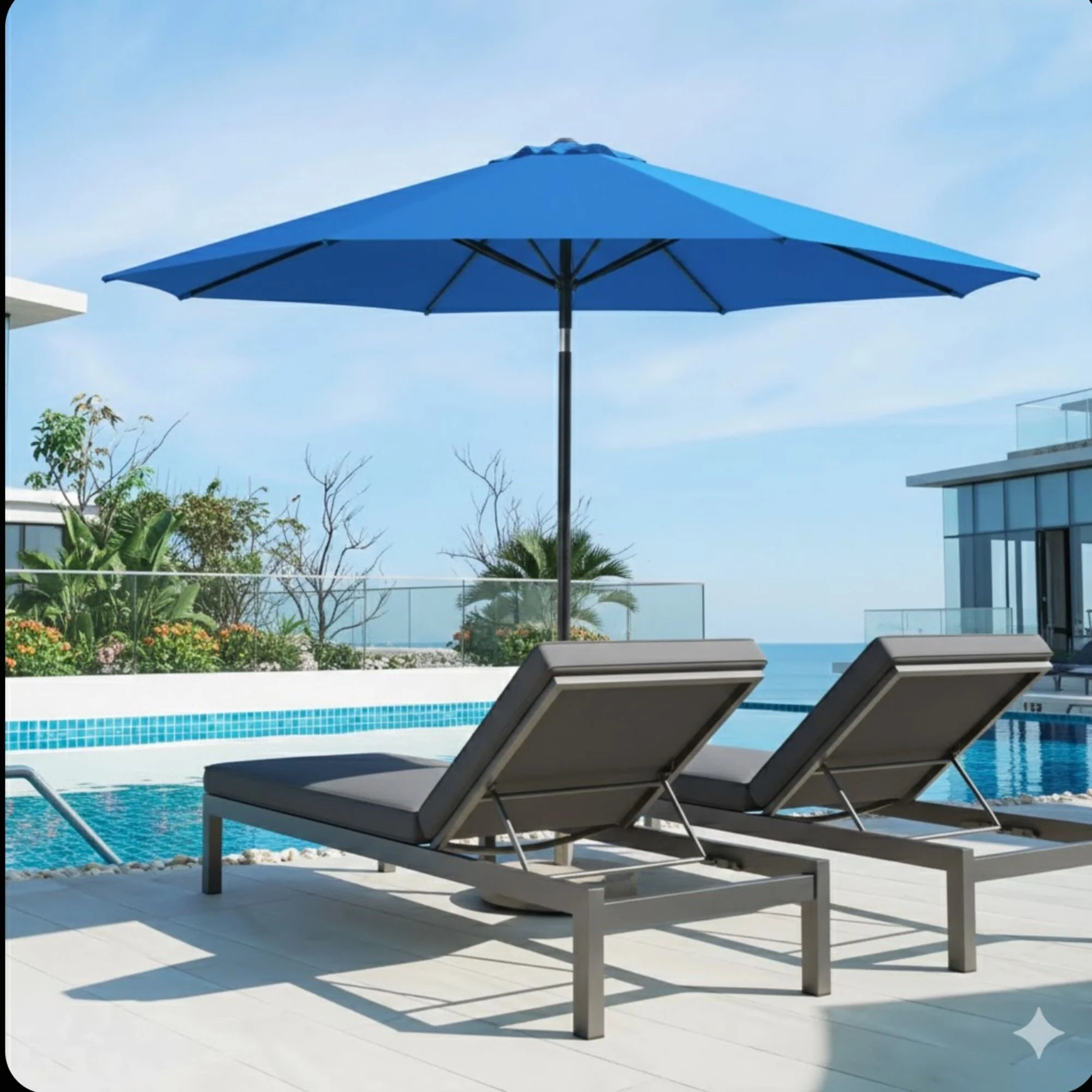 Patio Umbrella With Crank Lift And Tilt, UV-Resistant Canopy - Image 17