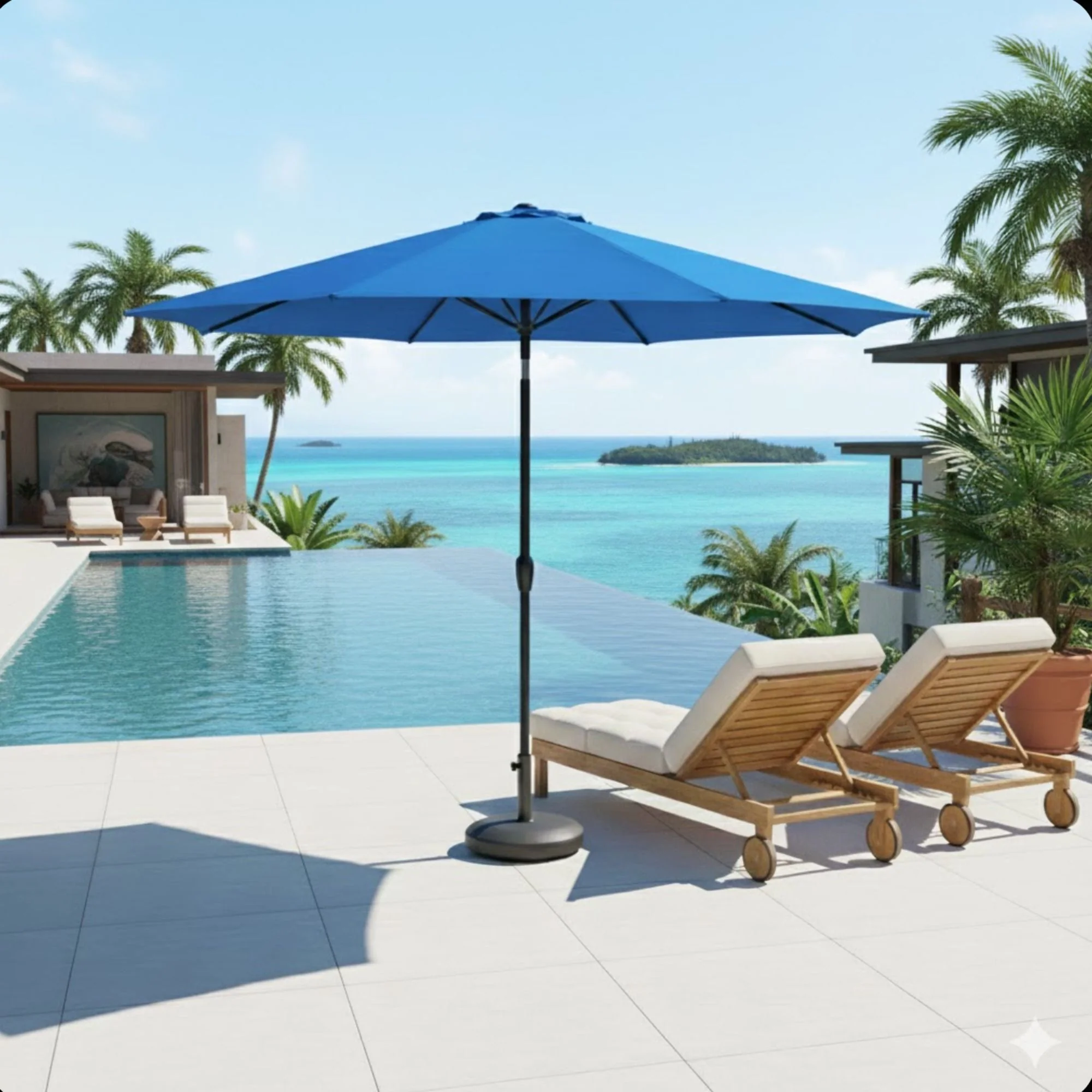Patio Umbrella With Crank Lift And Tilt, UV-Resistant Canopy - Image 3