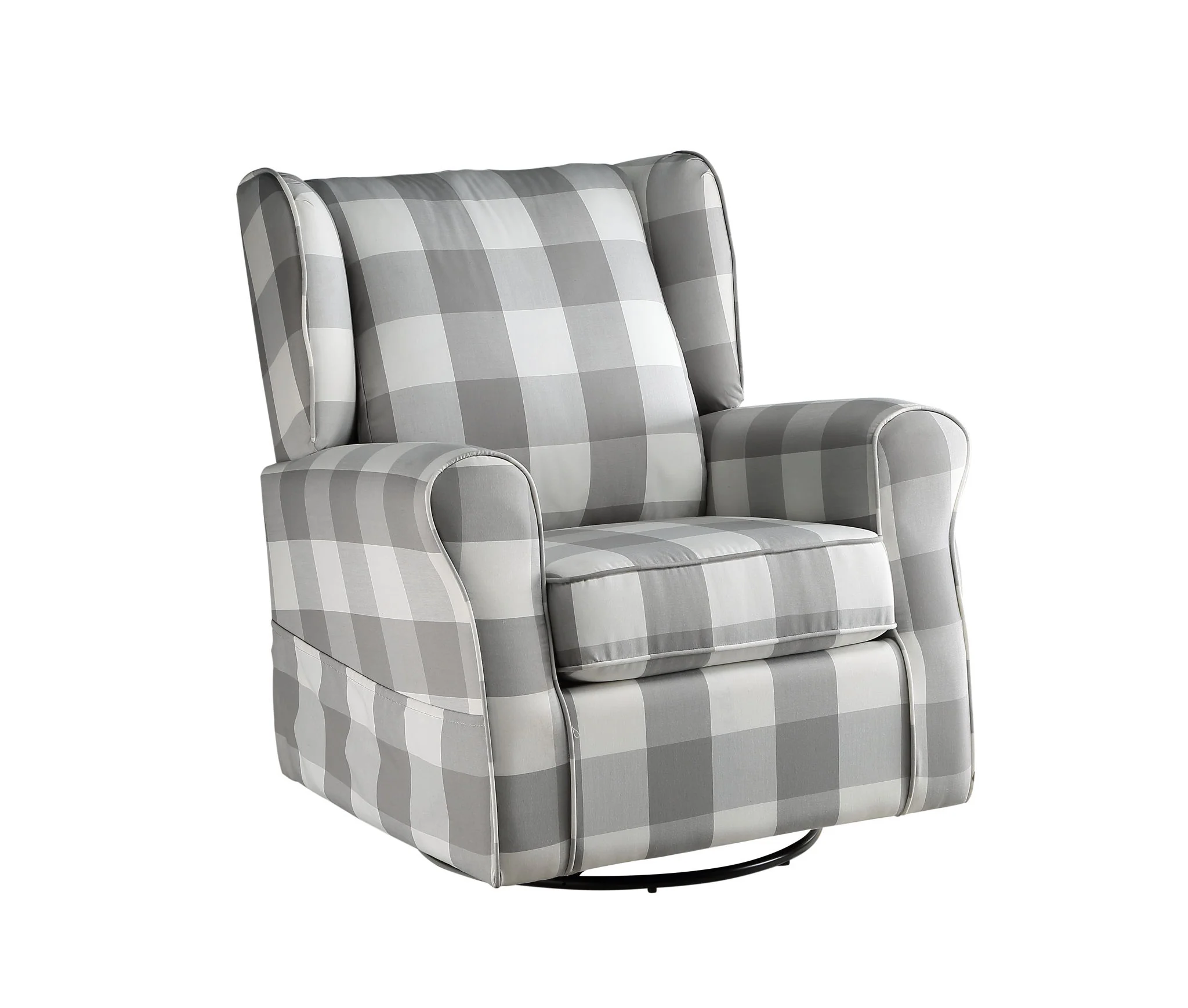 Patli - Glider Chair With Swivel - Gray / White - Image 4