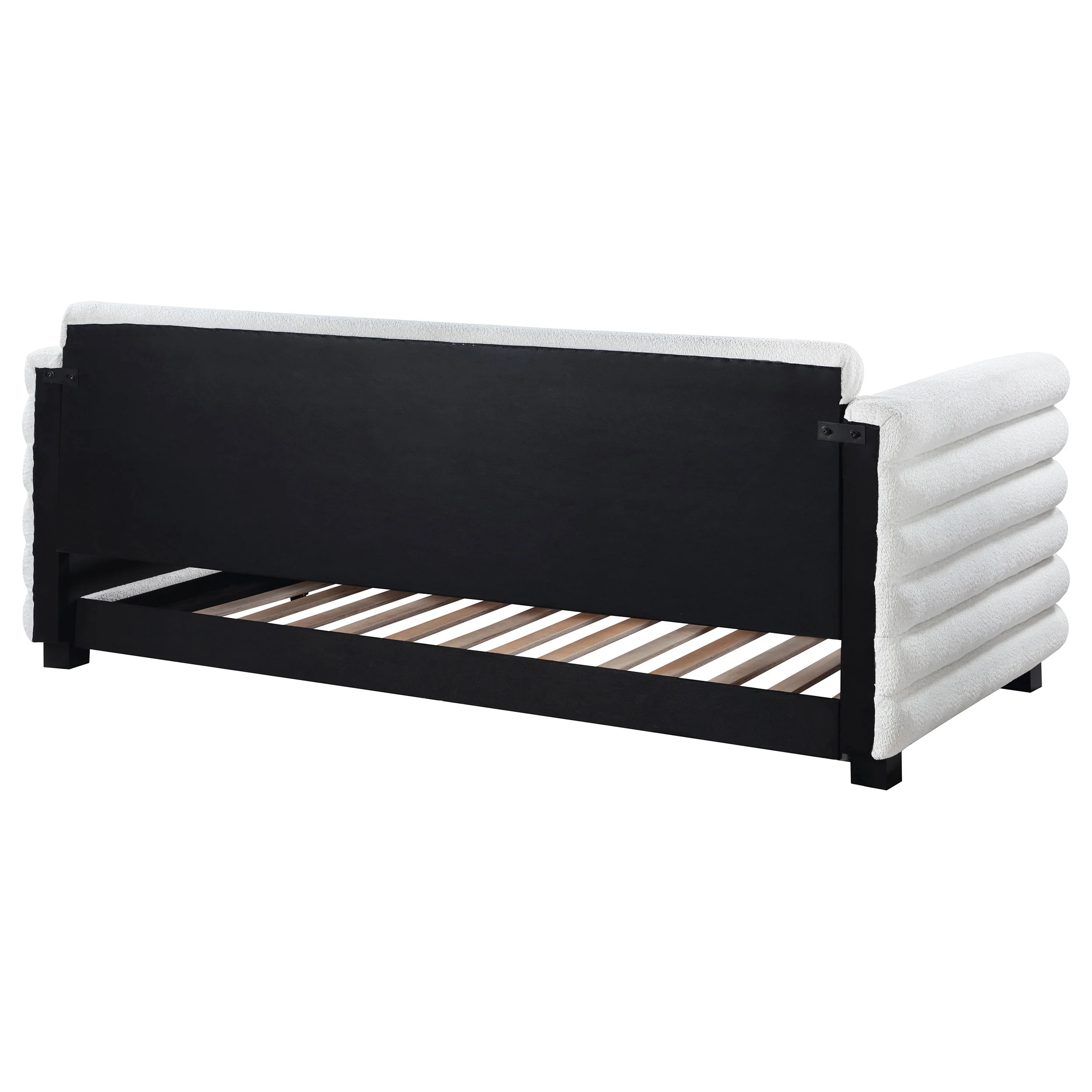 Patricia Boucle Upholstered Twin Day Bed with Trundle - White - Image 6