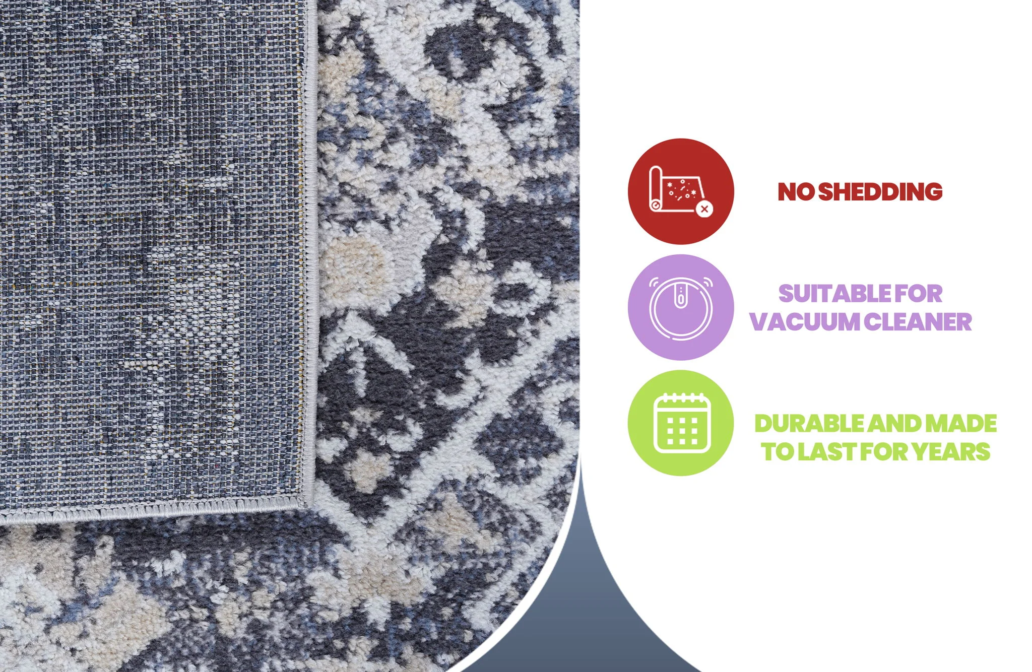 Payas - 6' X 9' Traditional Area Rug - Gray / Blue - Image 7