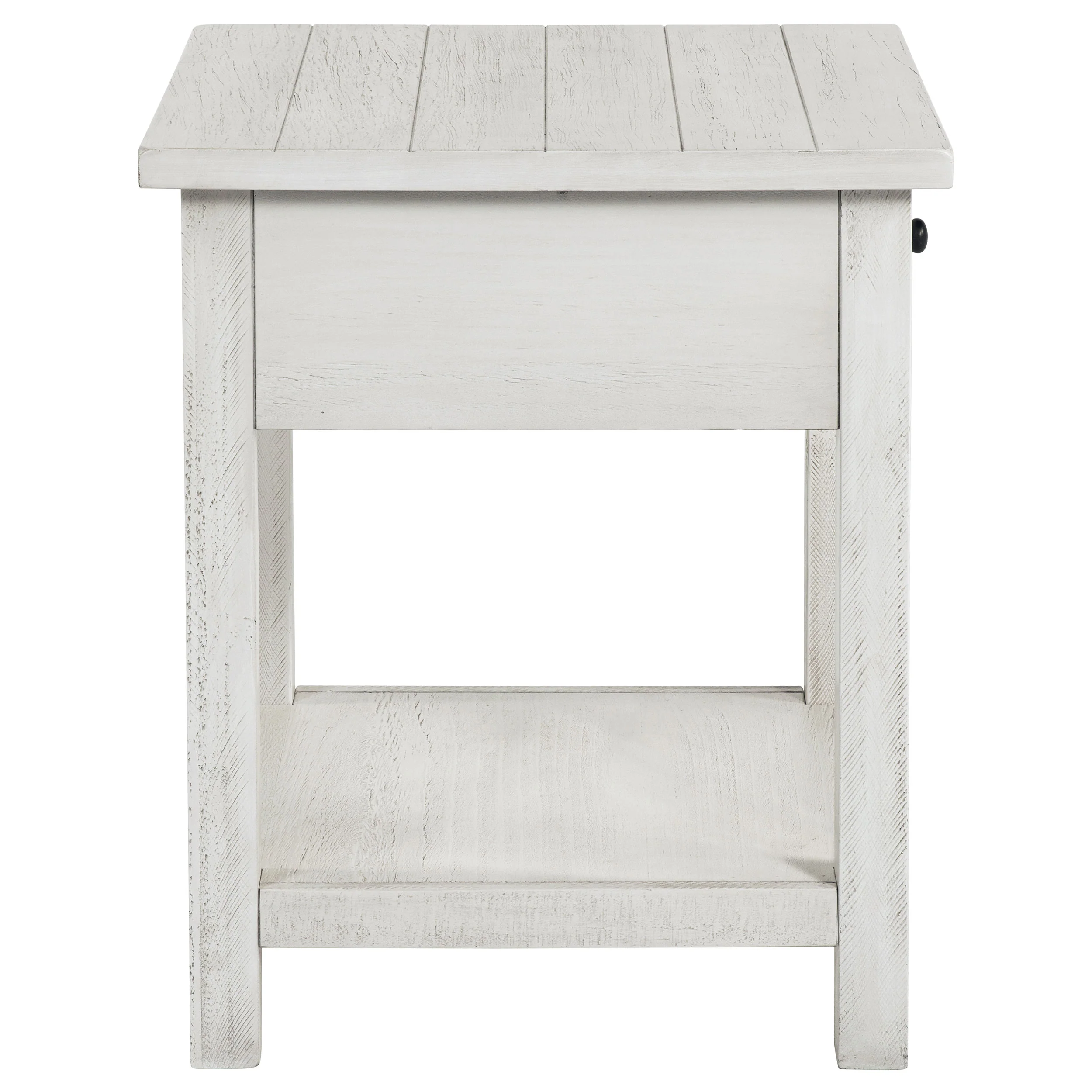 Payne 1-Drawer Wood End Table with Shelf - Distressed White - Image 5