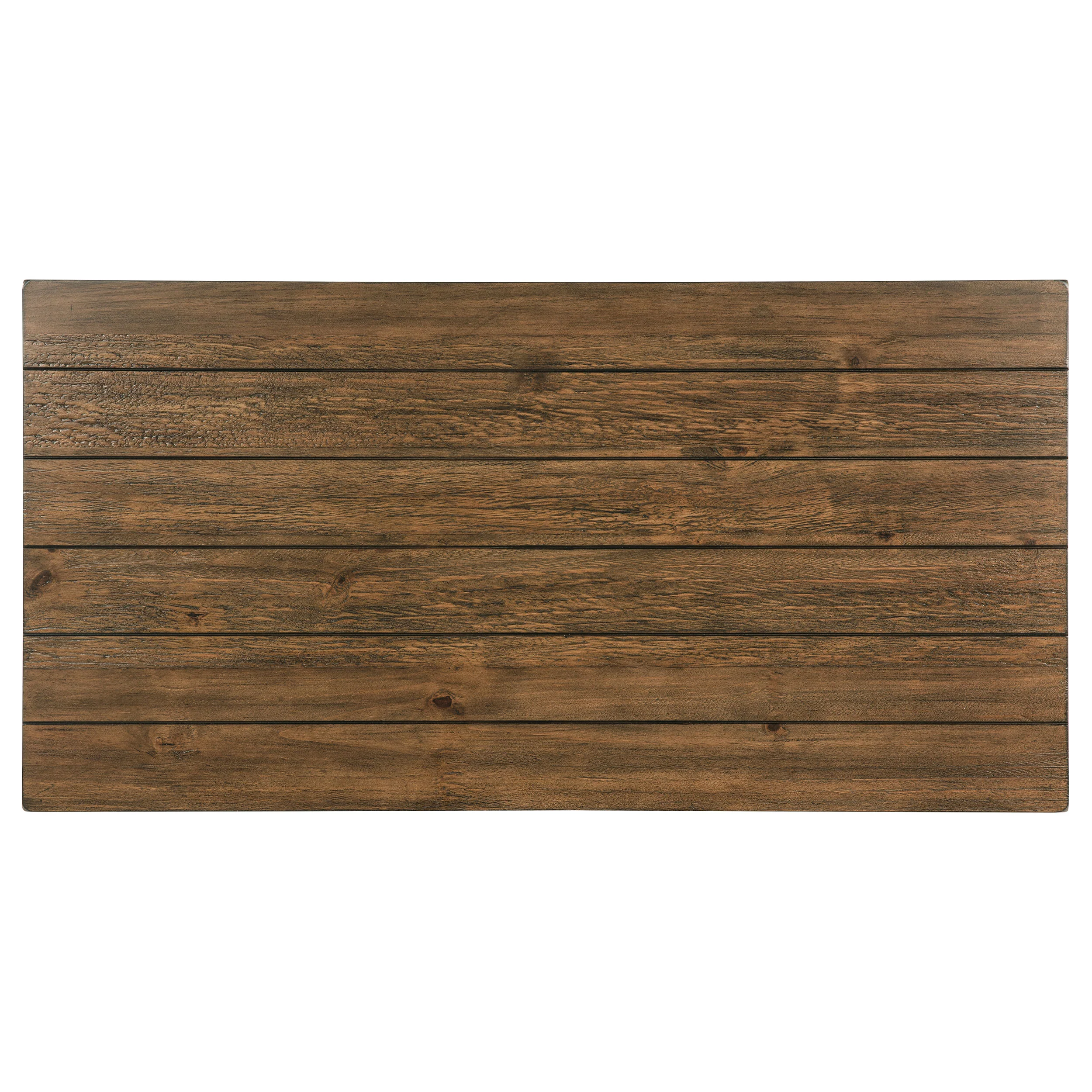 Payne Wood Coffee Table with Shelf, Distressed Brown - Image 4