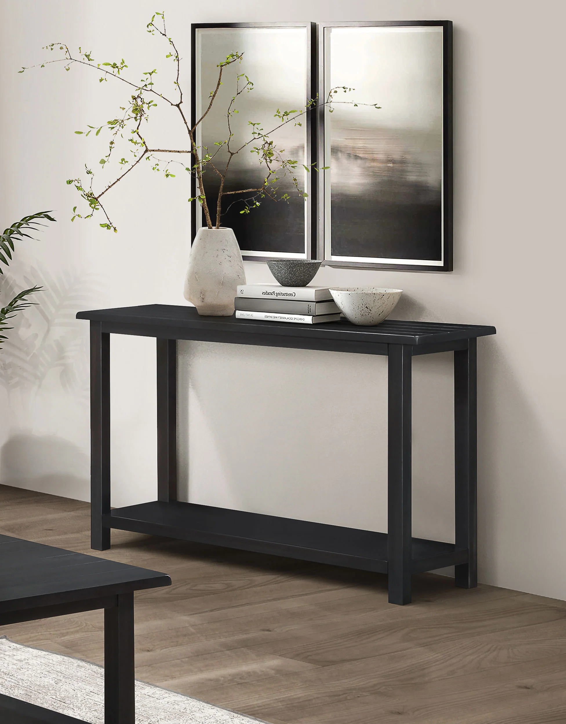Payne Wood Entryway Console Table in Distressed Java - Image 5