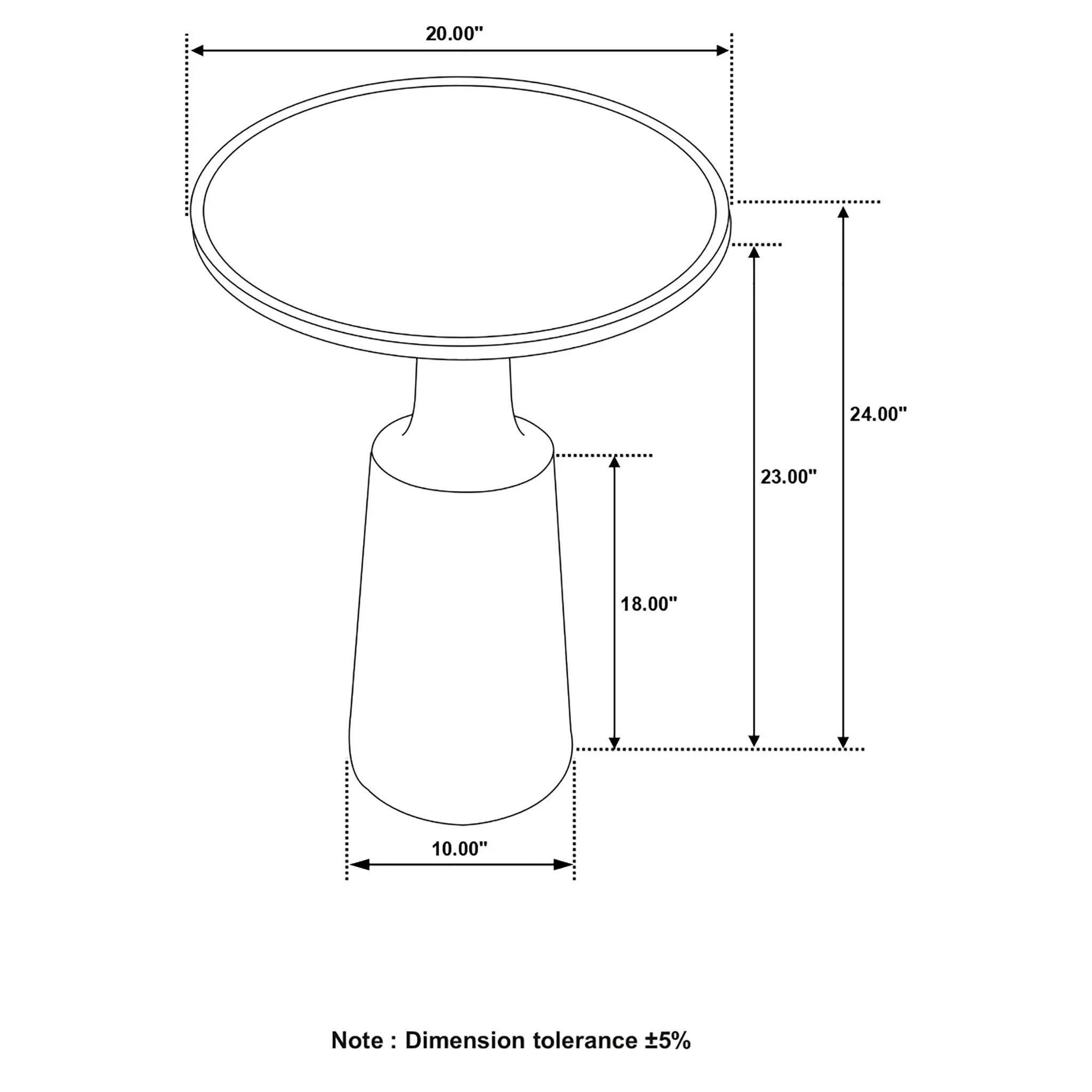 Pedestal Accent Table With Eco Friendly Base And Round Lipped Top - Brown - Image 3