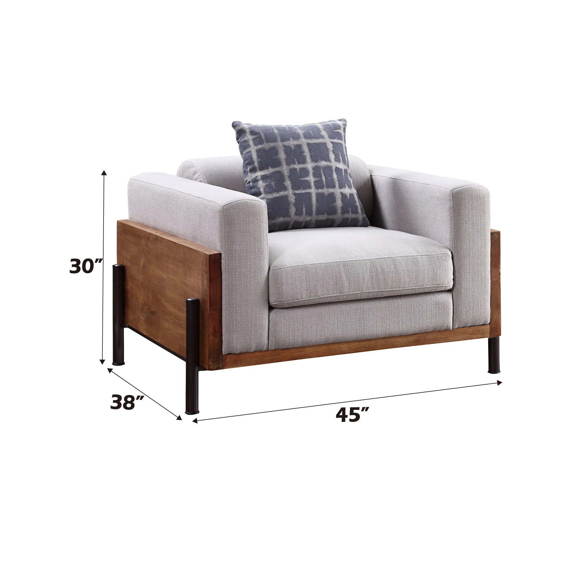Pelton - Chair With 1 Toss Pillows - Walnut - Image 5
