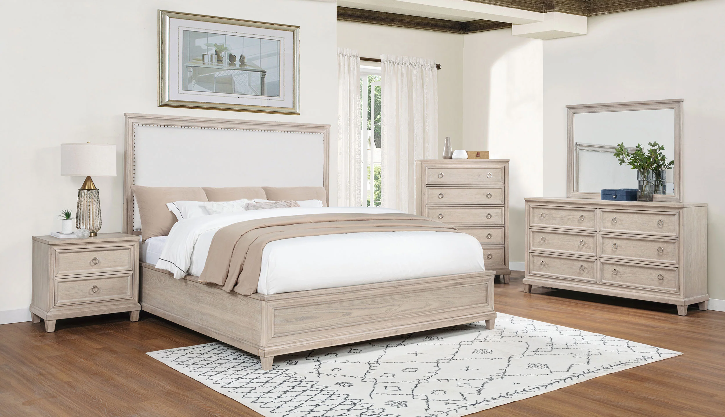 Pembroke 6-Drawer Bedroom Dresser in Washed Oak - Image 14