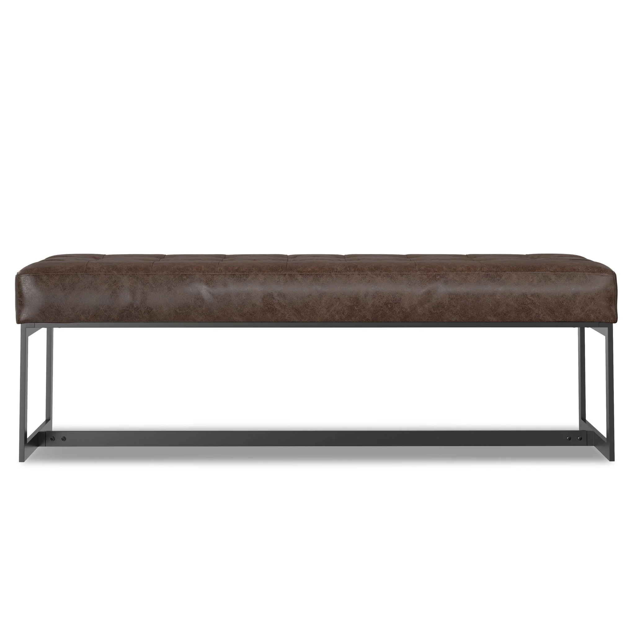 Penelope - Ottoman Bench With Genuine Leather Upholstery - Brown - Image 7