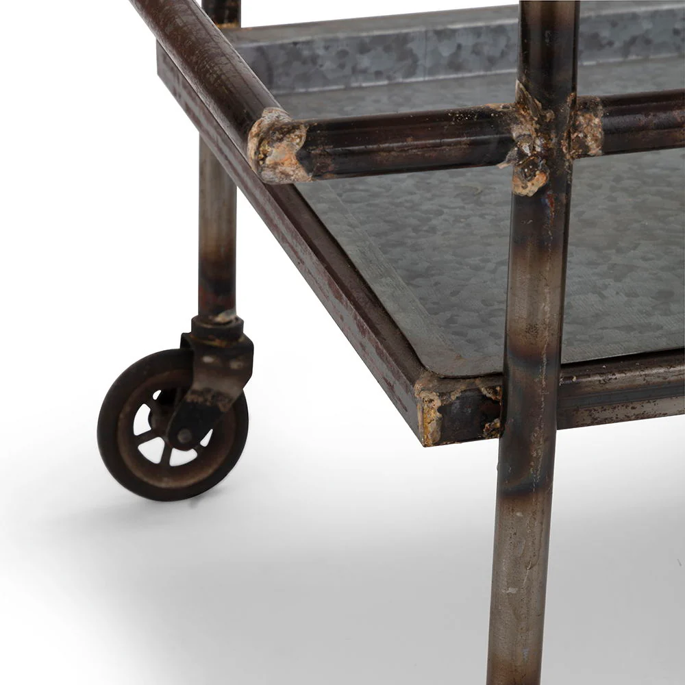 Percy Galvanized Metal Bar Cart - Gray - Image 7