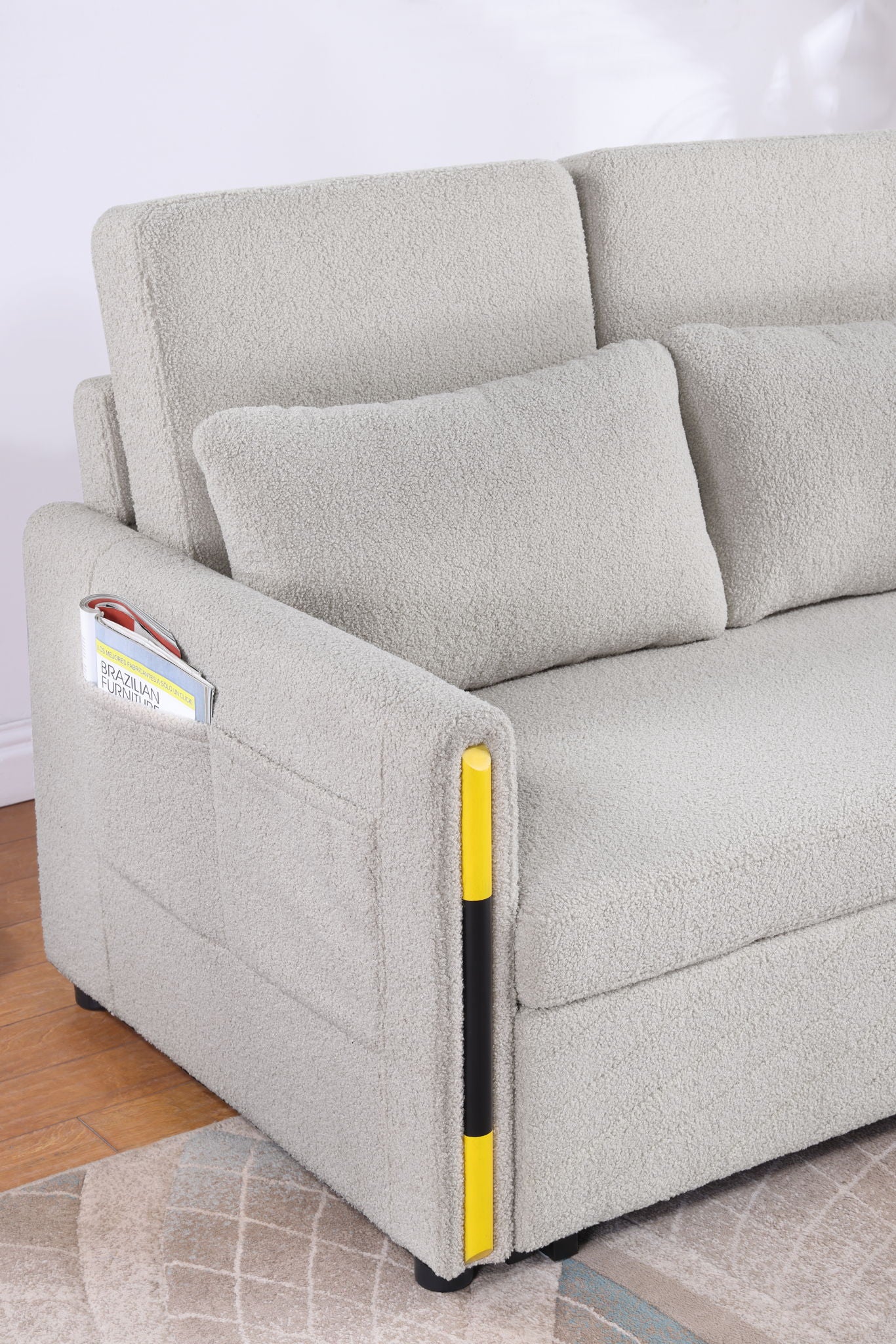 Percy - Teddy Sleeper Loveseat With Dual-Pull Sleeper Design - Image 3