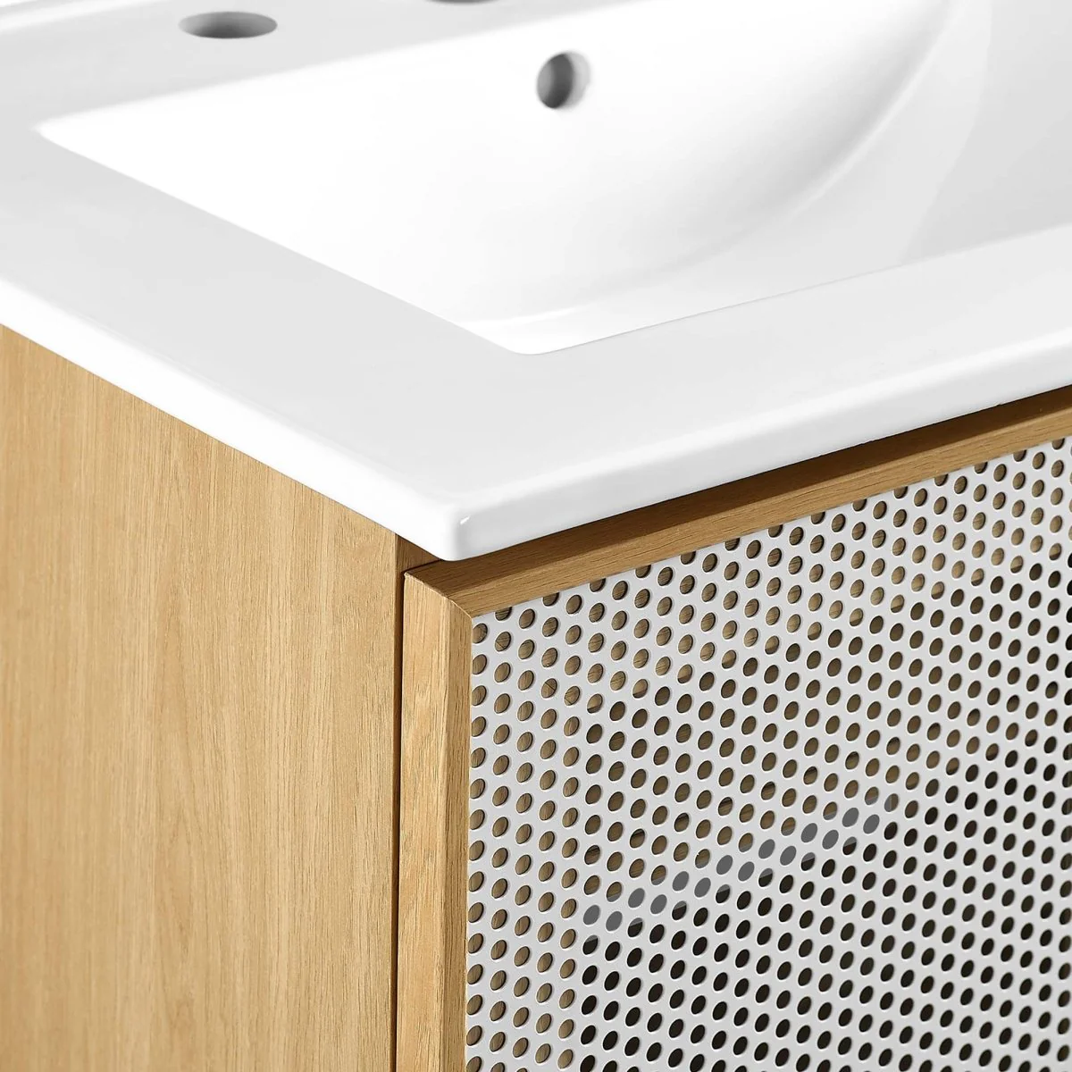 Perforated Metal Bathroom Vanity - Modern Industrial Design for Wall-Mount or Freestanding - Image 20