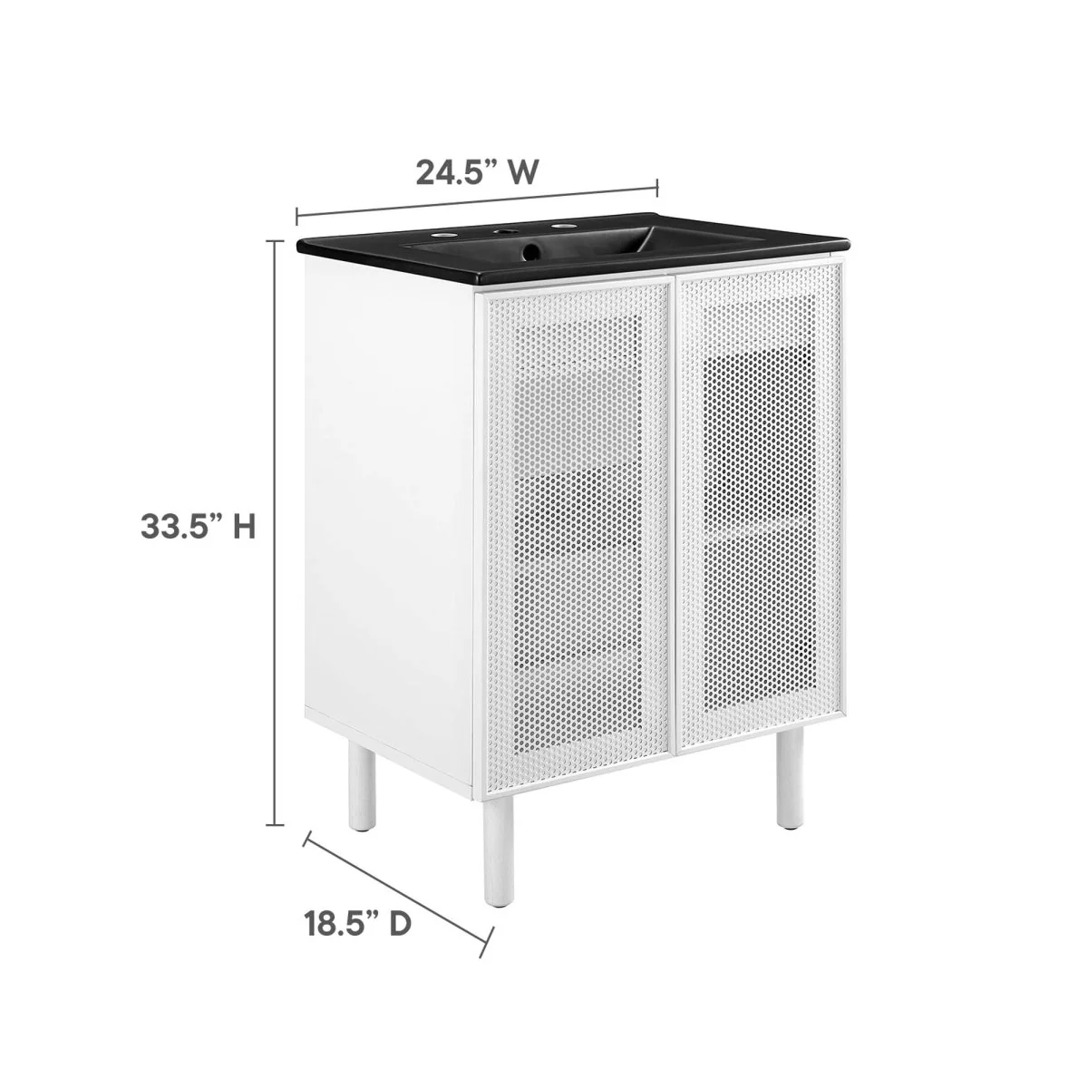 Perforated Metal Bathroom Vanity - Modern Industrial Design for Wall-Mount or Freestanding - Image 3