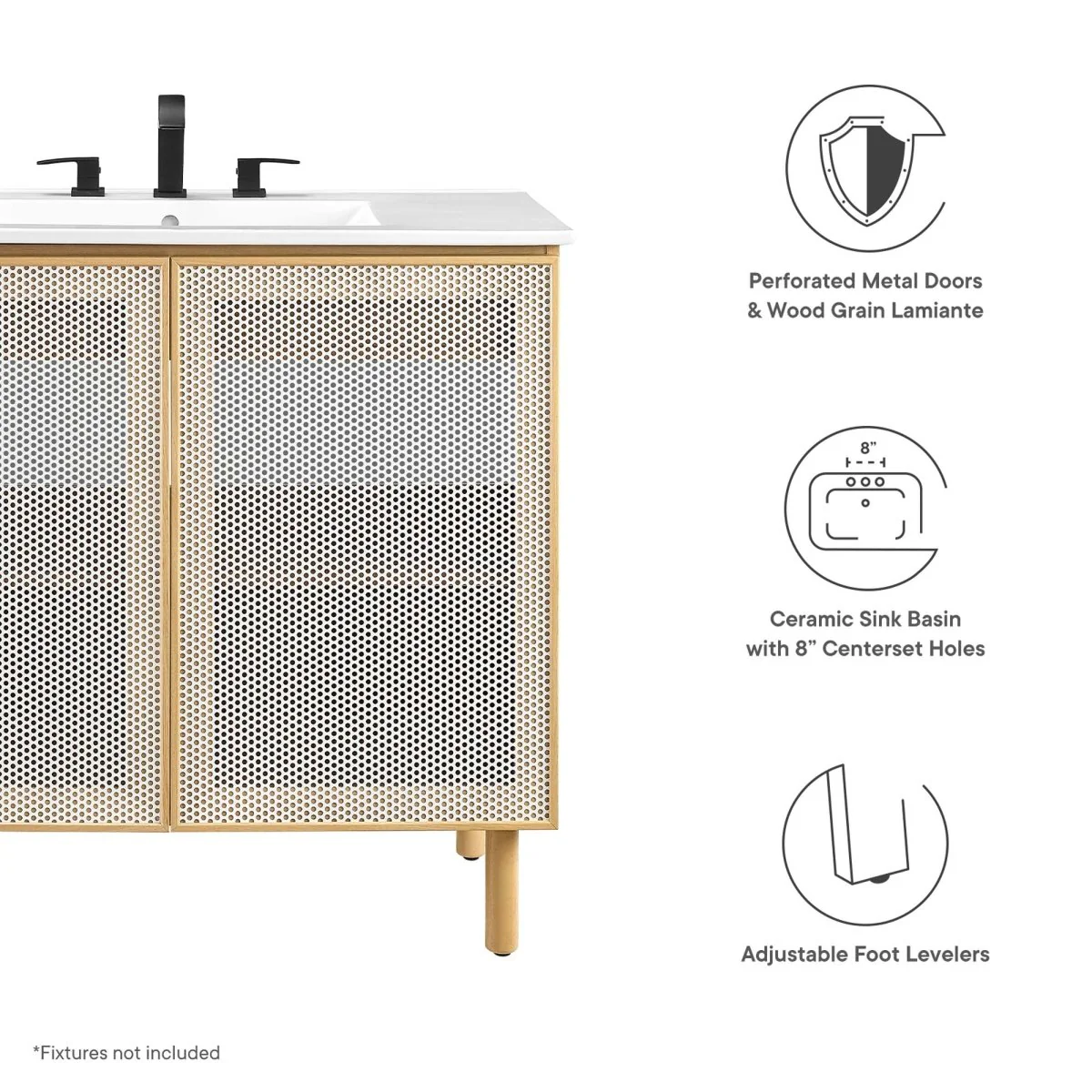 Perforated Metal Bathroom Vanity - Modern Industrial Design for Wall-Mount or Freestanding - Image 35