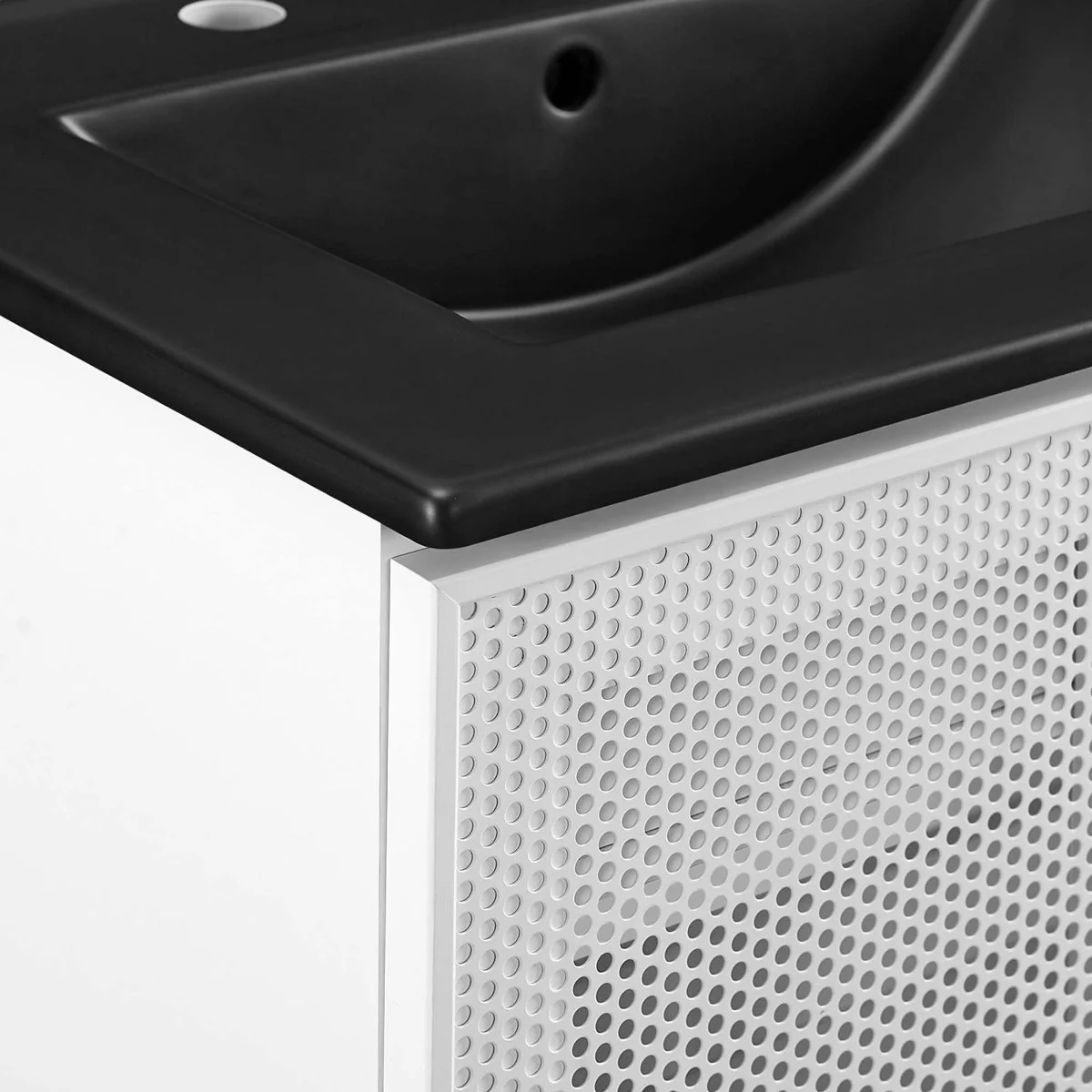 Perforated Metal Bathroom Vanity - Modern Industrial Design for Wall-Mount or Freestanding - Image 9