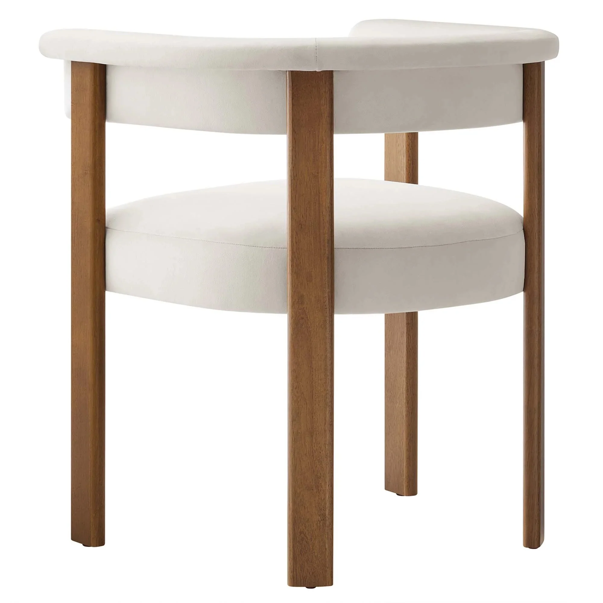 Performance Velvet Barrel Dining Chair Set with Wood Legs – Set of 2 - Image 5