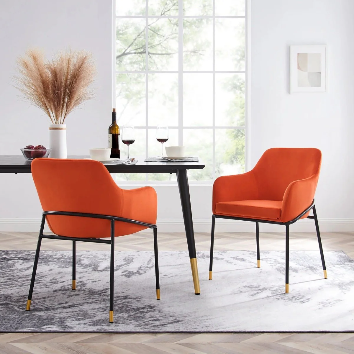 Performance Velvet Dining Armchair Set of 2 - Image 2