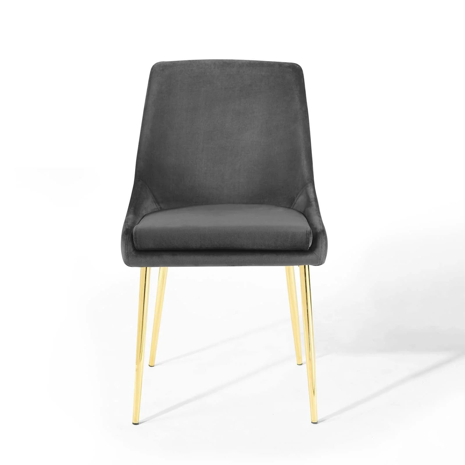 Performance Velvet Dining Chair Set with Gold Tapered Legs – Set of 2 - Image 2