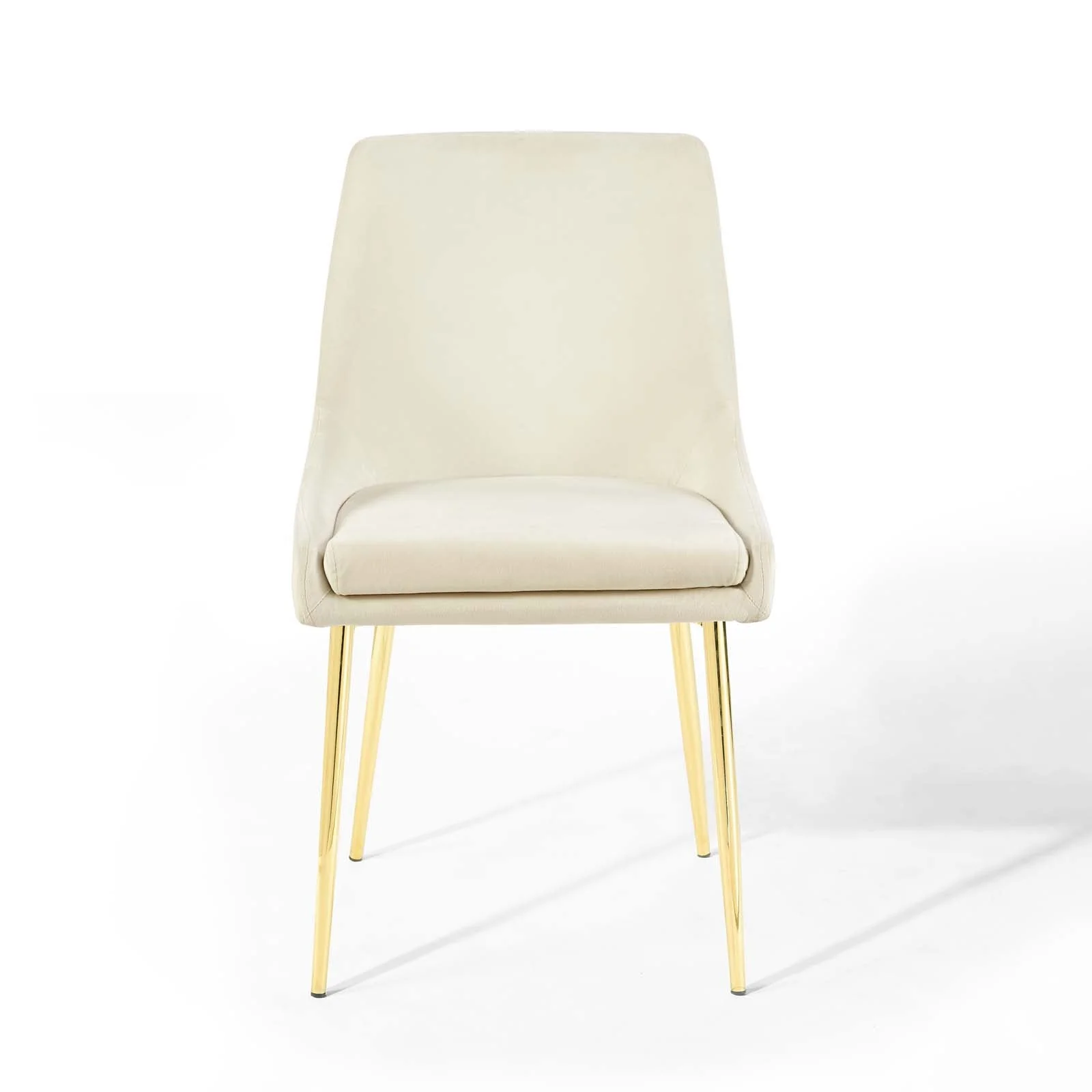 Performance Velvet Dining Chair Set with Gold Tapered Legs – Set of 2 - Image 6