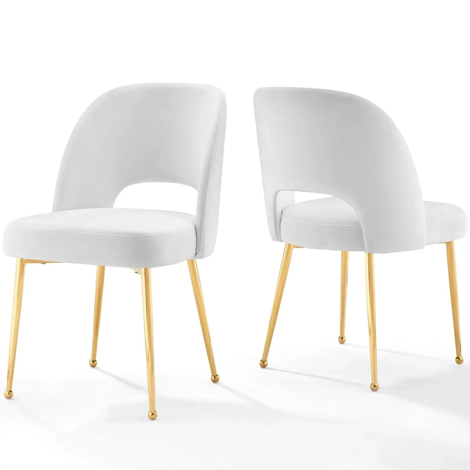 Performance Velvet Dining Room Side Chairs Set of 2 - Image 5