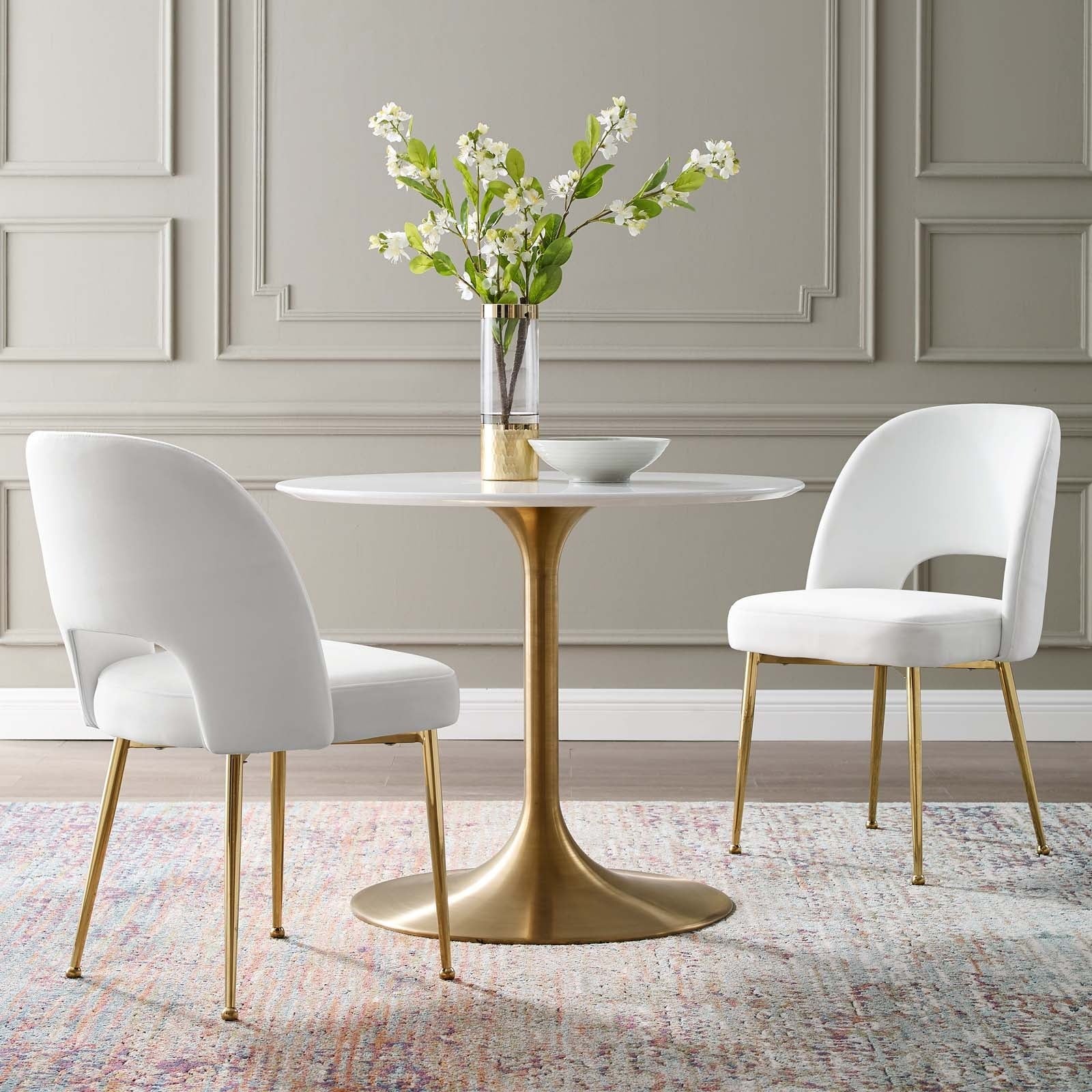 Performance Velvet Dining Room Side Chairs Set of 2 - Image 8