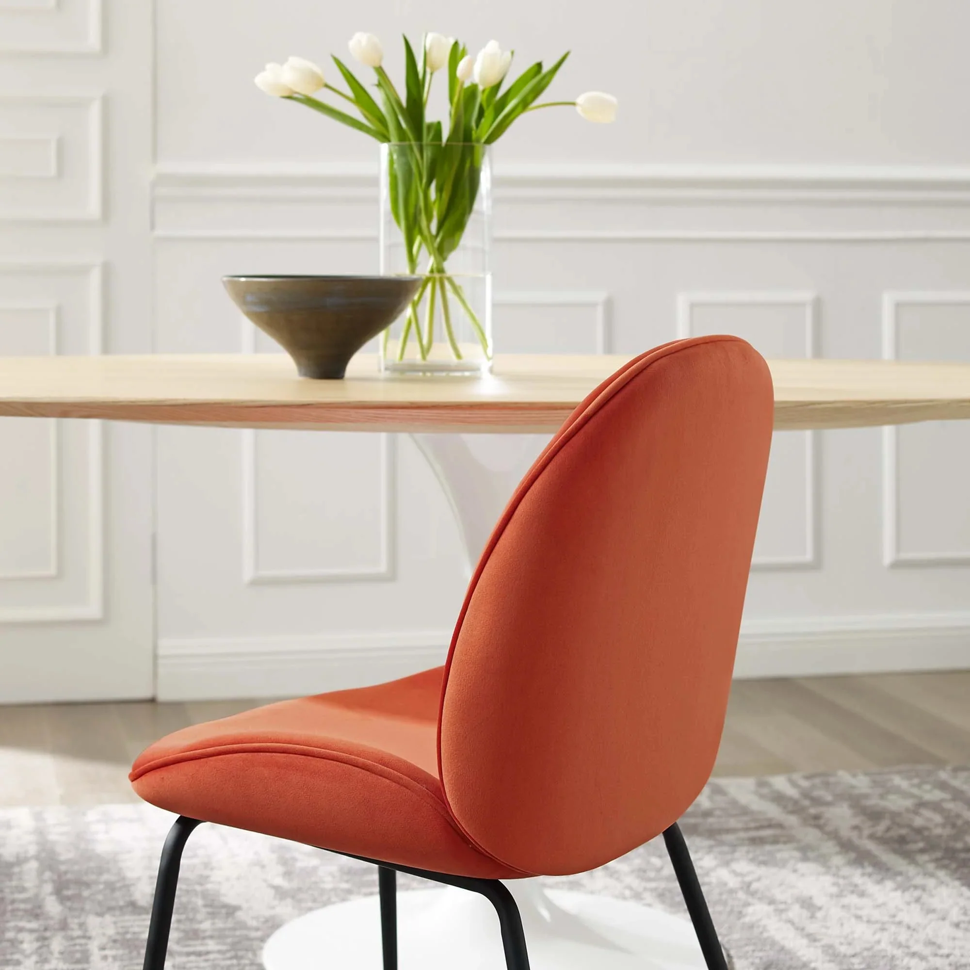 Performance Velvet Dining Side Chair Set with Black Steel Legs – Set of 2 - Image 14