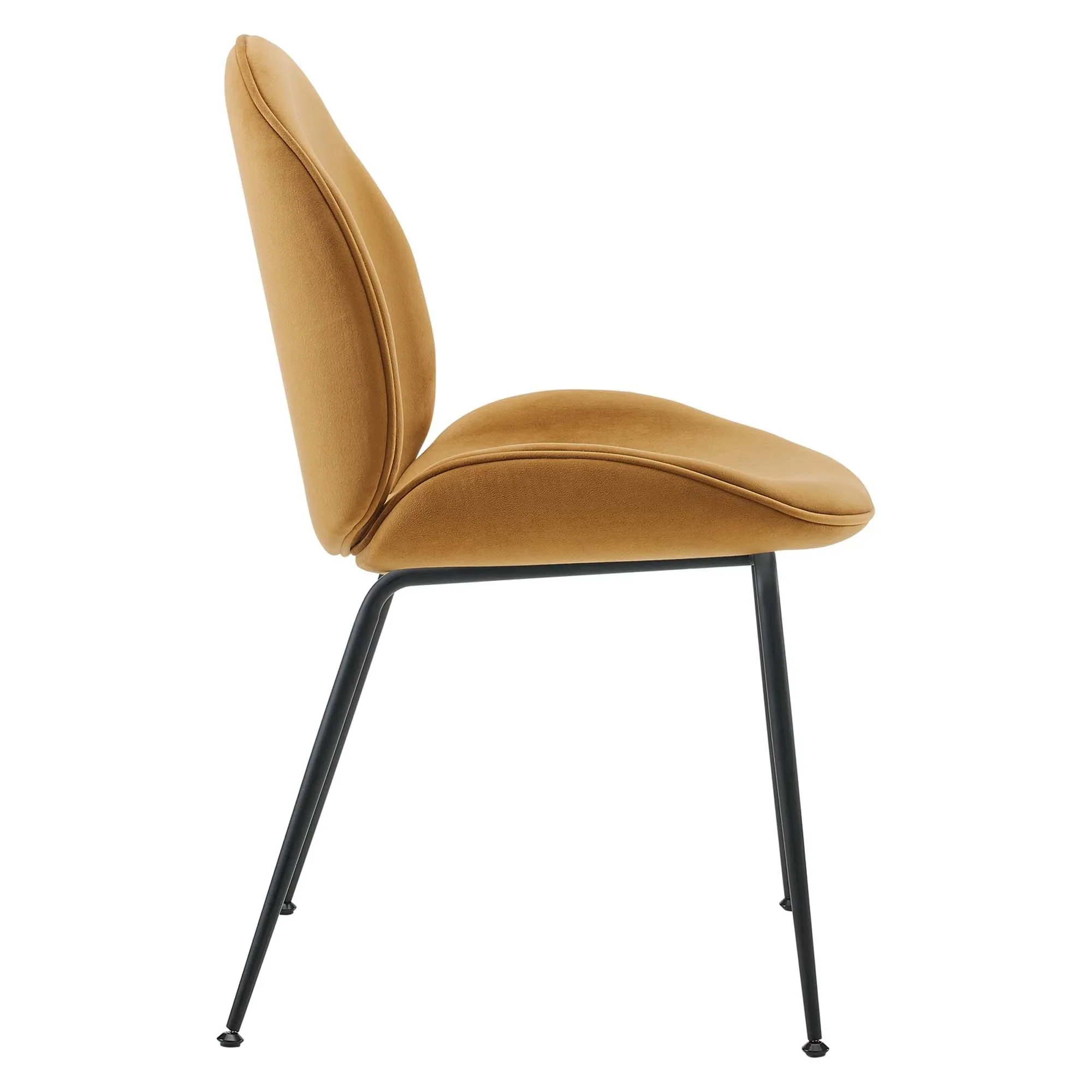 Performance Velvet Dining Side Chair Set with Black Steel Legs – Set of 2 - Image 4