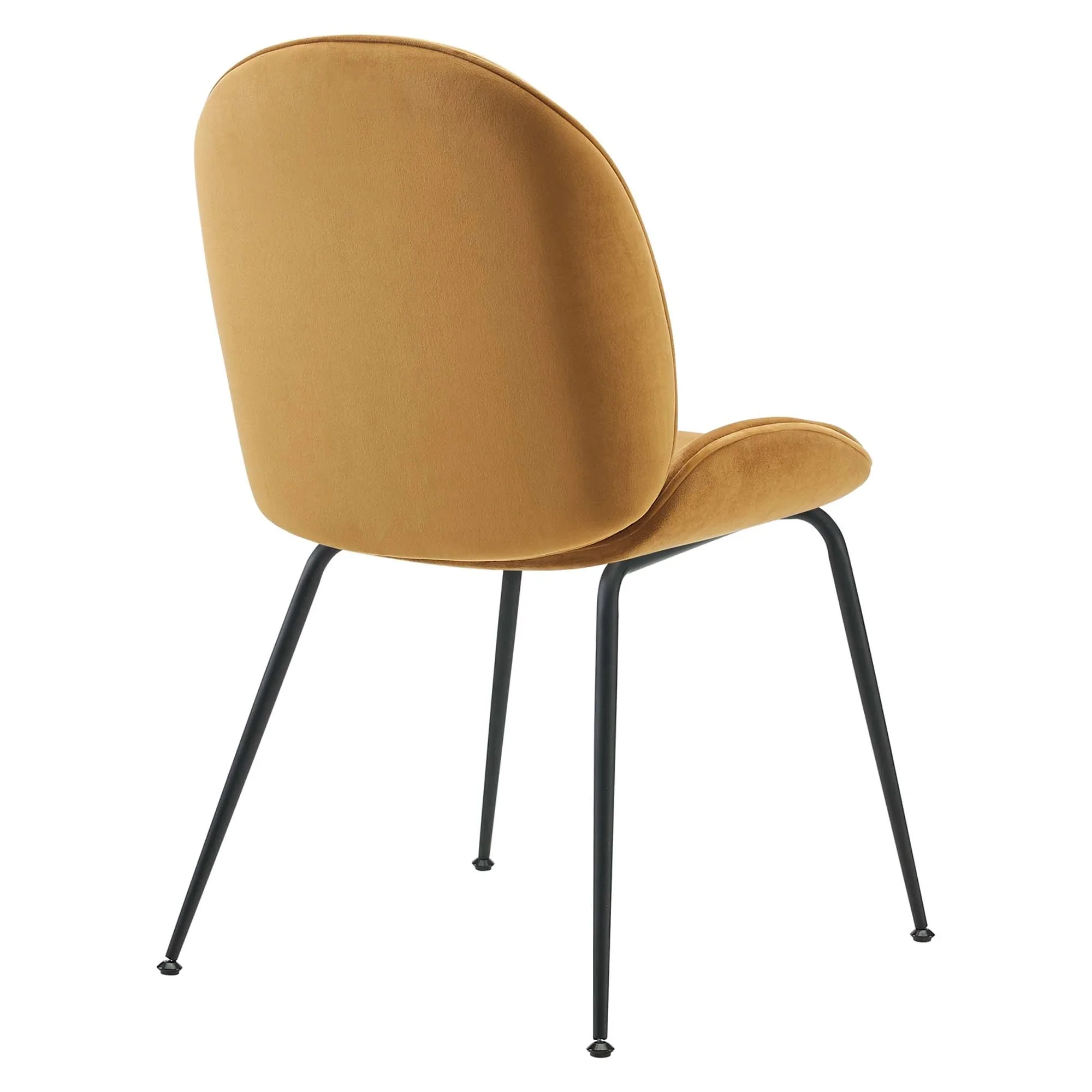 Performance Velvet Dining Side Chair Set with Black Steel Legs – Set of 2 - Image 5