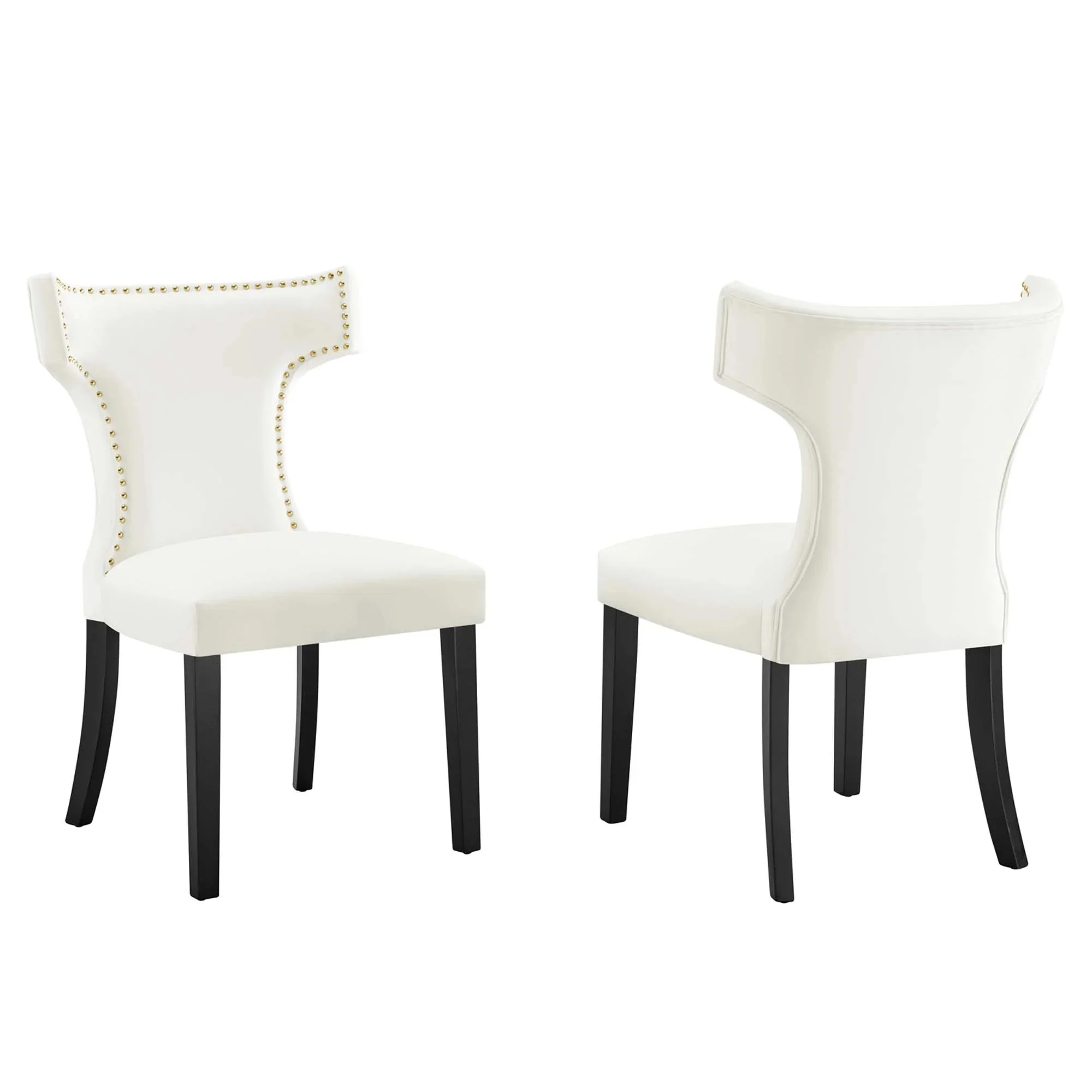 Performance Velvet Dining Side Chair Set with Nailhead Trim – Set of 2 - Image 14