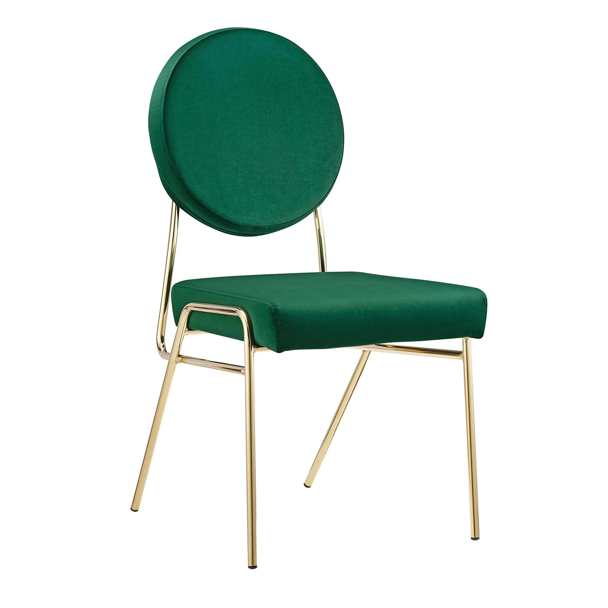 Performance Velvet Dining Side Chair with Gold Metal Base