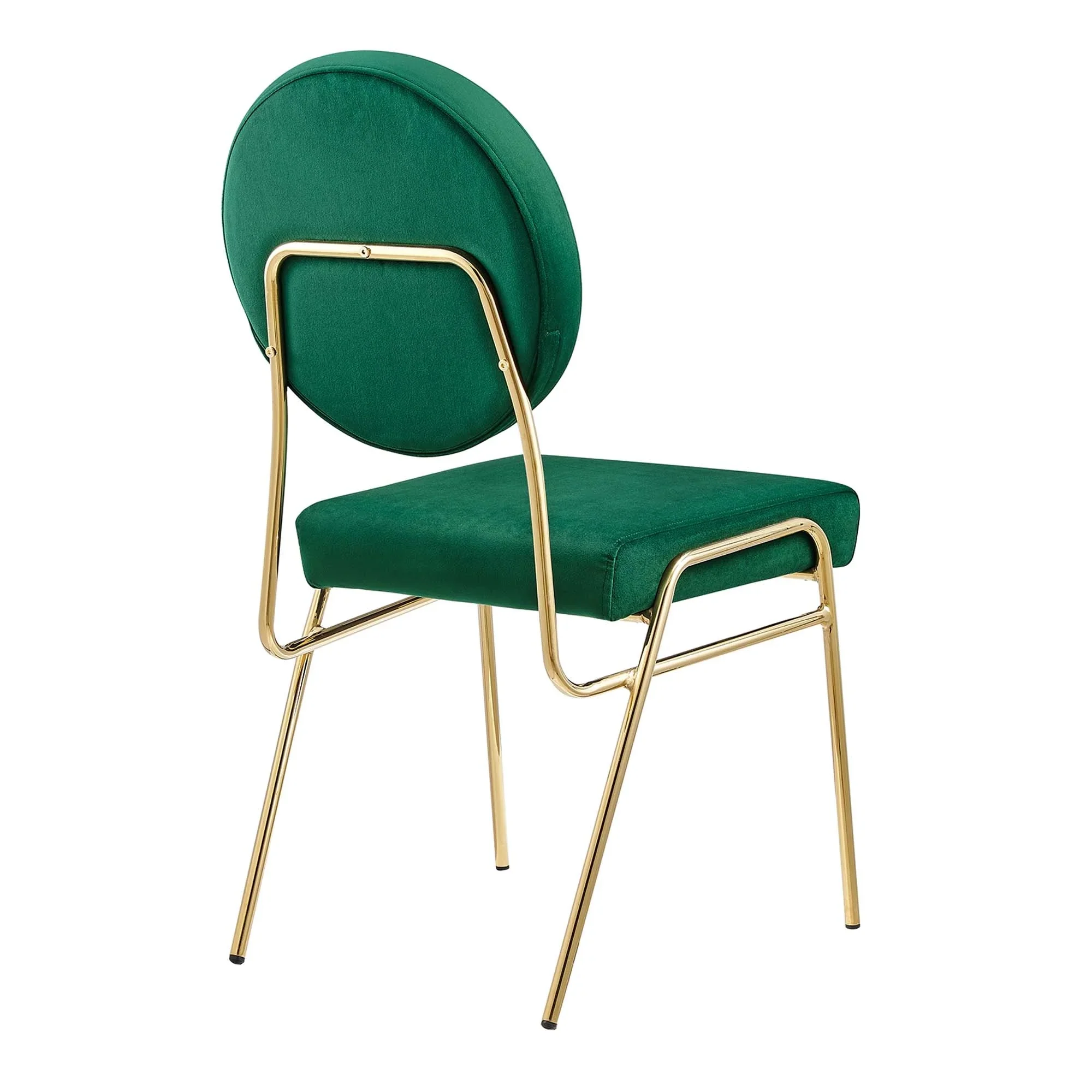 Performance Velvet Dining Side Chair with Gold Metal Base - Image 5