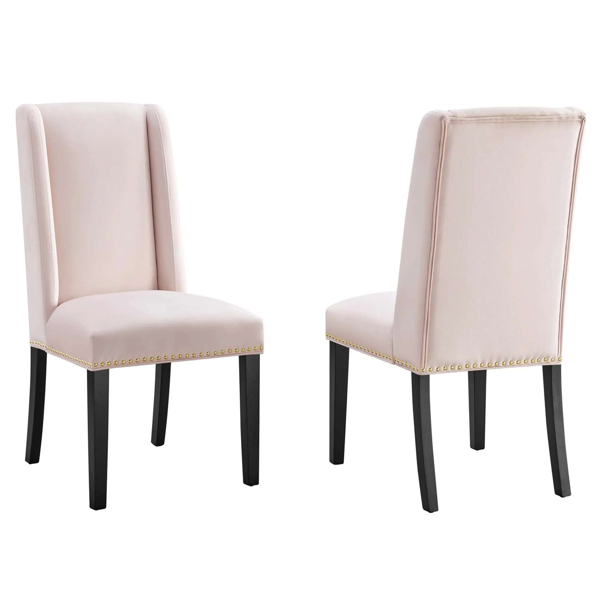 Performance Velvet Dining Side Chairs Set of 2 with Nailhead Trim - Image 7