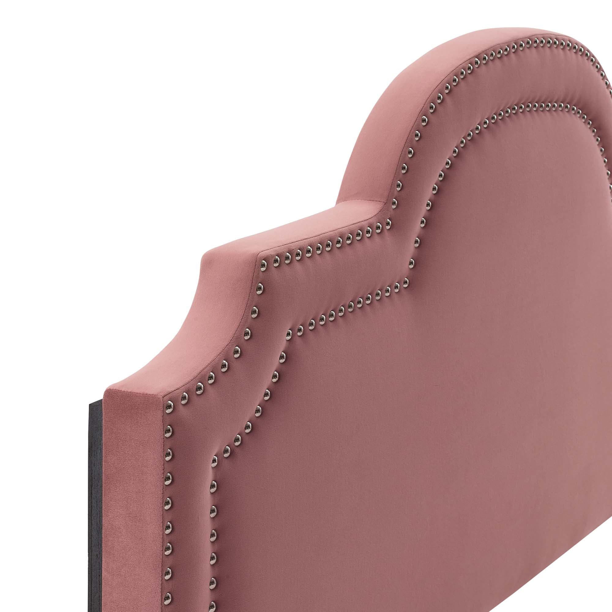Performance Velvet Upholstered Headboard with Nailhead Trim - Image 13