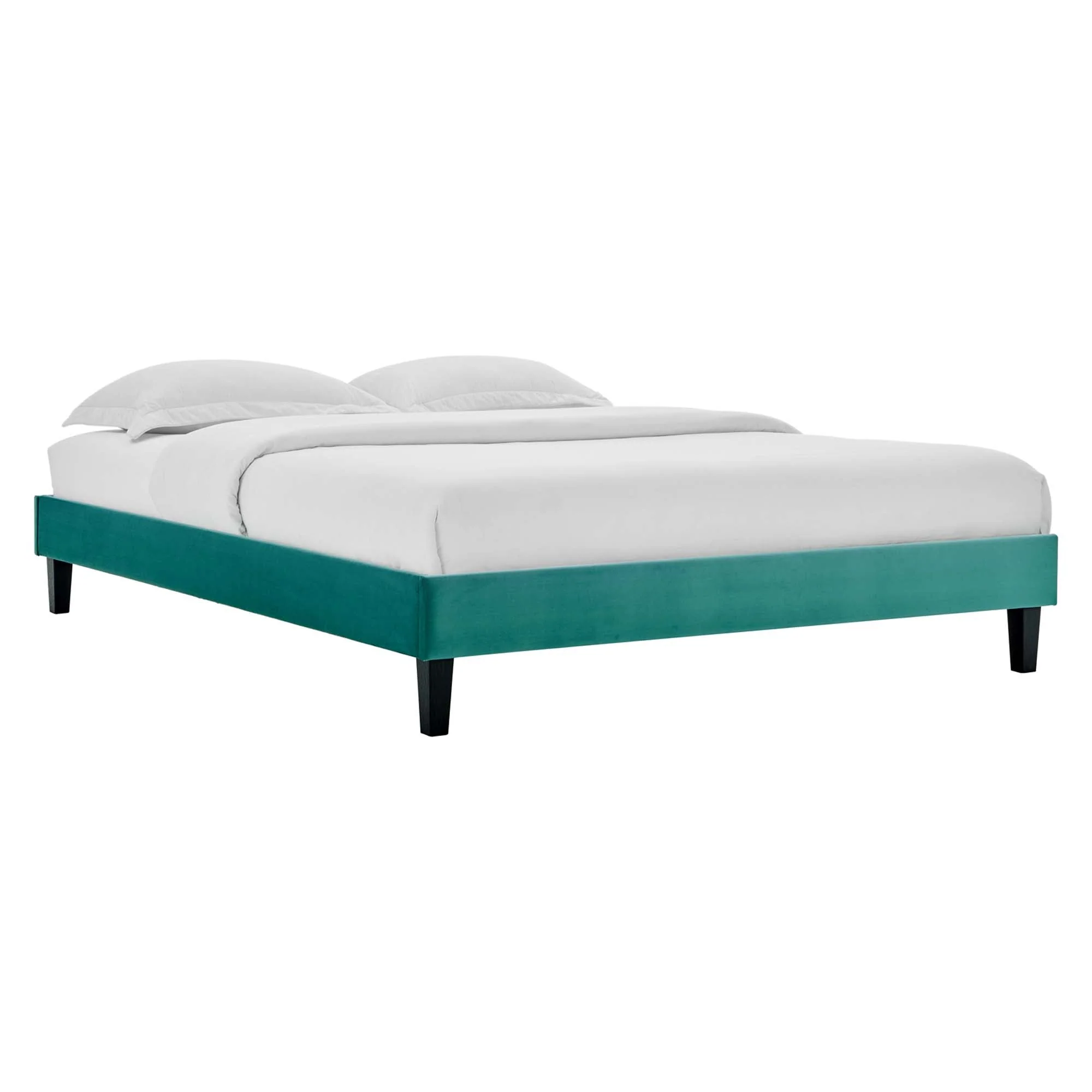 Performance Velvet Upholstered Platform Bed Frame - Image 46