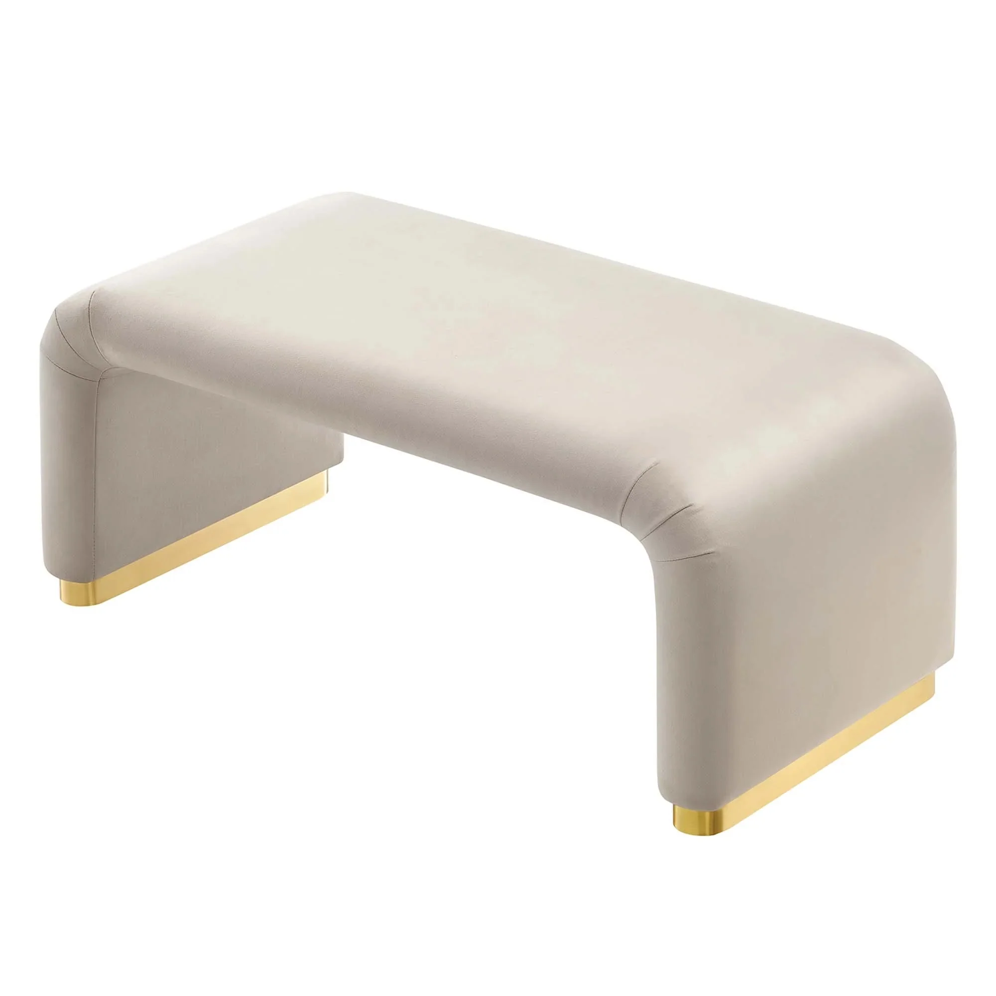 Performance Velvet Waterfall Ottoman with Metal Base – 42 Inch - Image 29