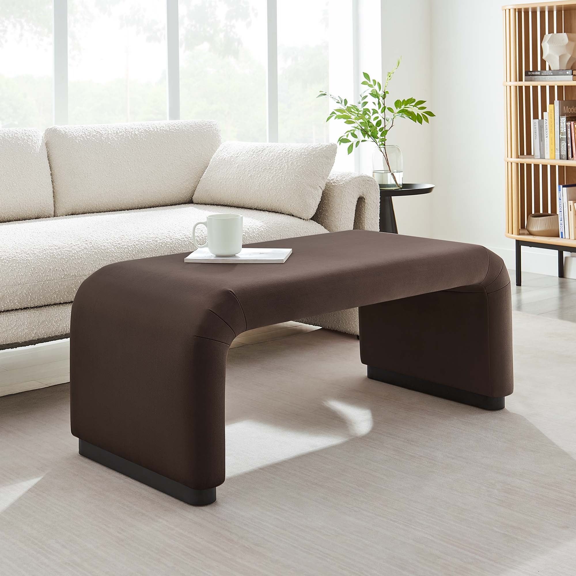 Performance Velvet Waterfall Ottoman with Metal Base – 42 Inch - Image 42